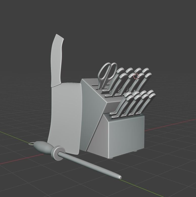 Knife Set Free 3D model_2