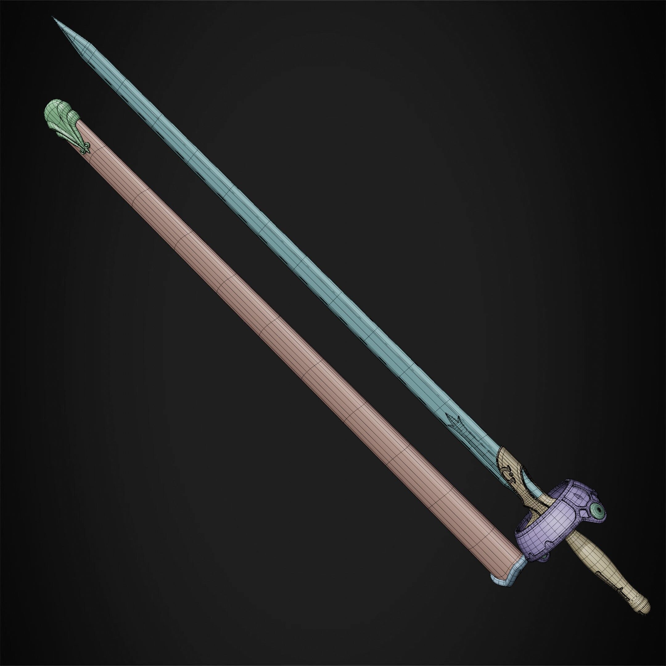 Sword Art Online Asuna Lambent Light Rapier for Cosplay 3D print model_18