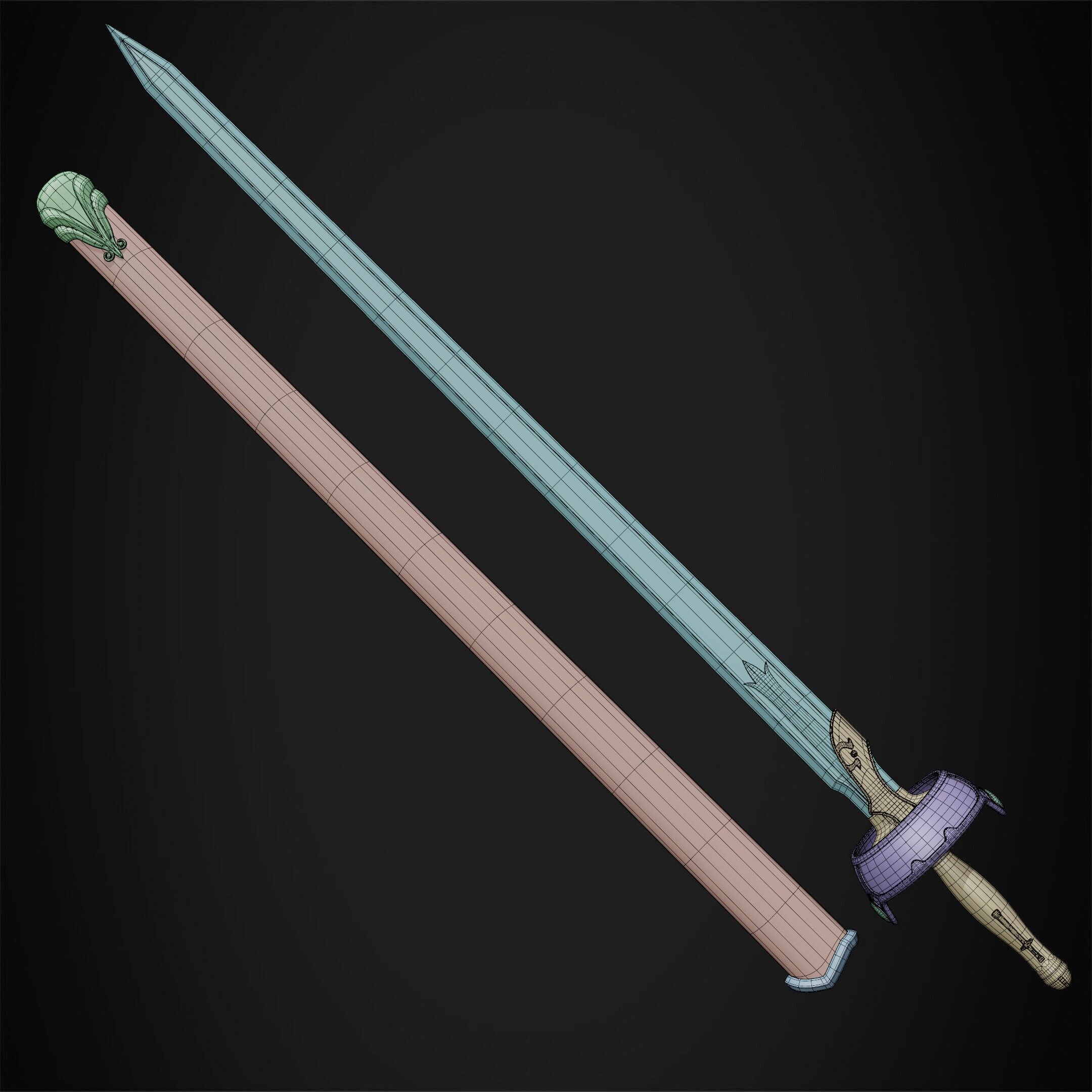 Sword Art Online Asuna Lambent Light Rapier for Cosplay 3D print model_16