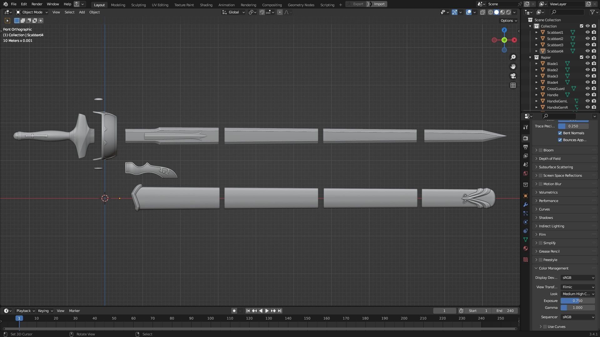 Sword Art Online Asuna Lambent Light Rapier for Cosplay 3D print model_11