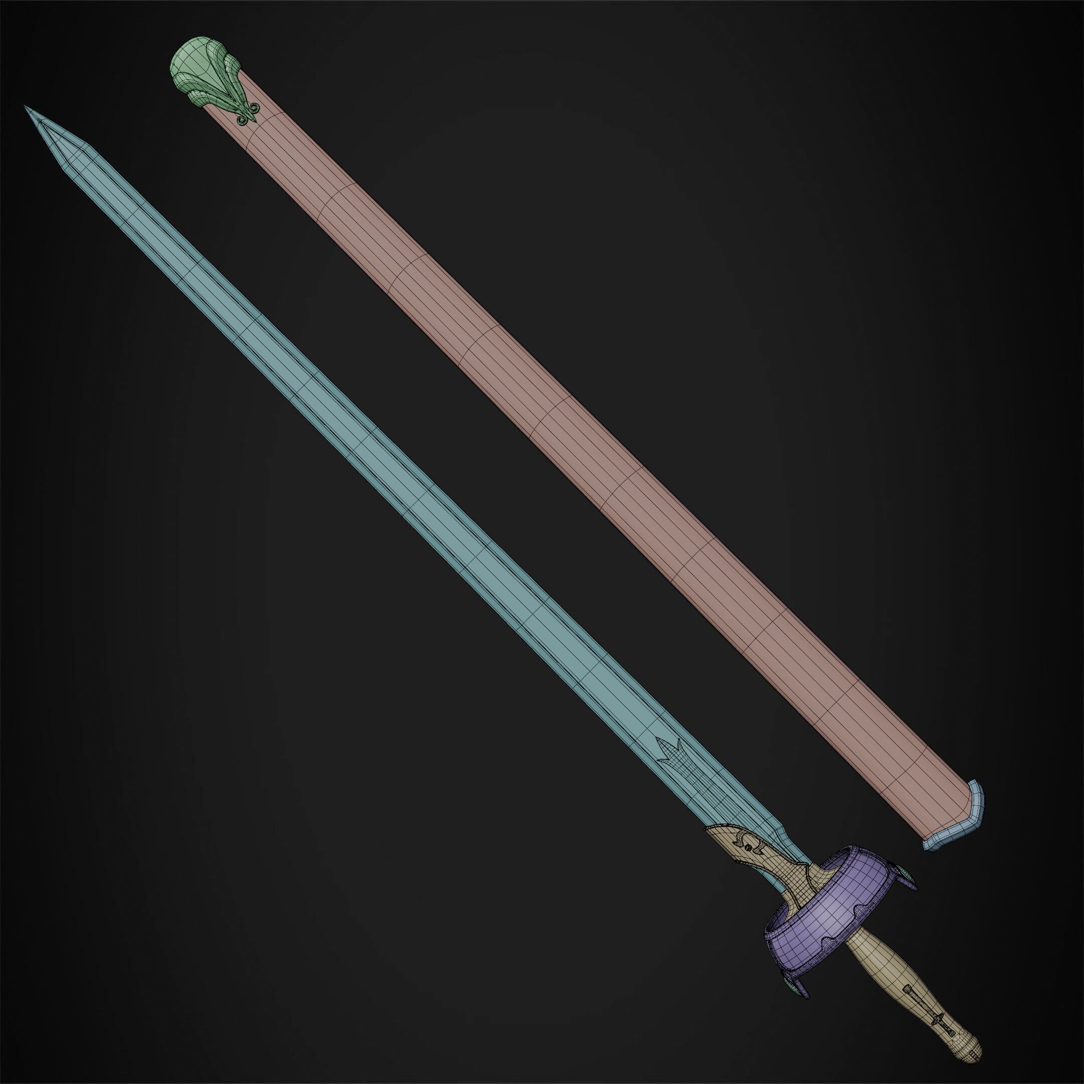 Sword Art Online Asuna Lambent Light Rapier for Cosplay 3D print model_24