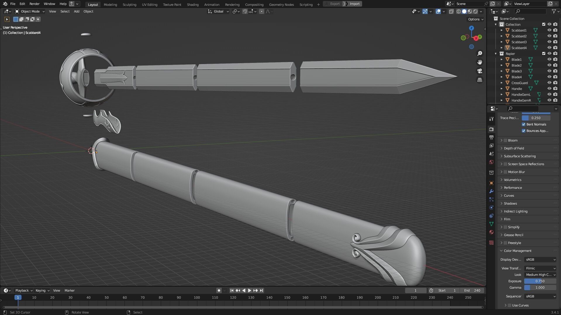 Sword Art Online Asuna Lambent Light Rapier for Cosplay 3D print model_14