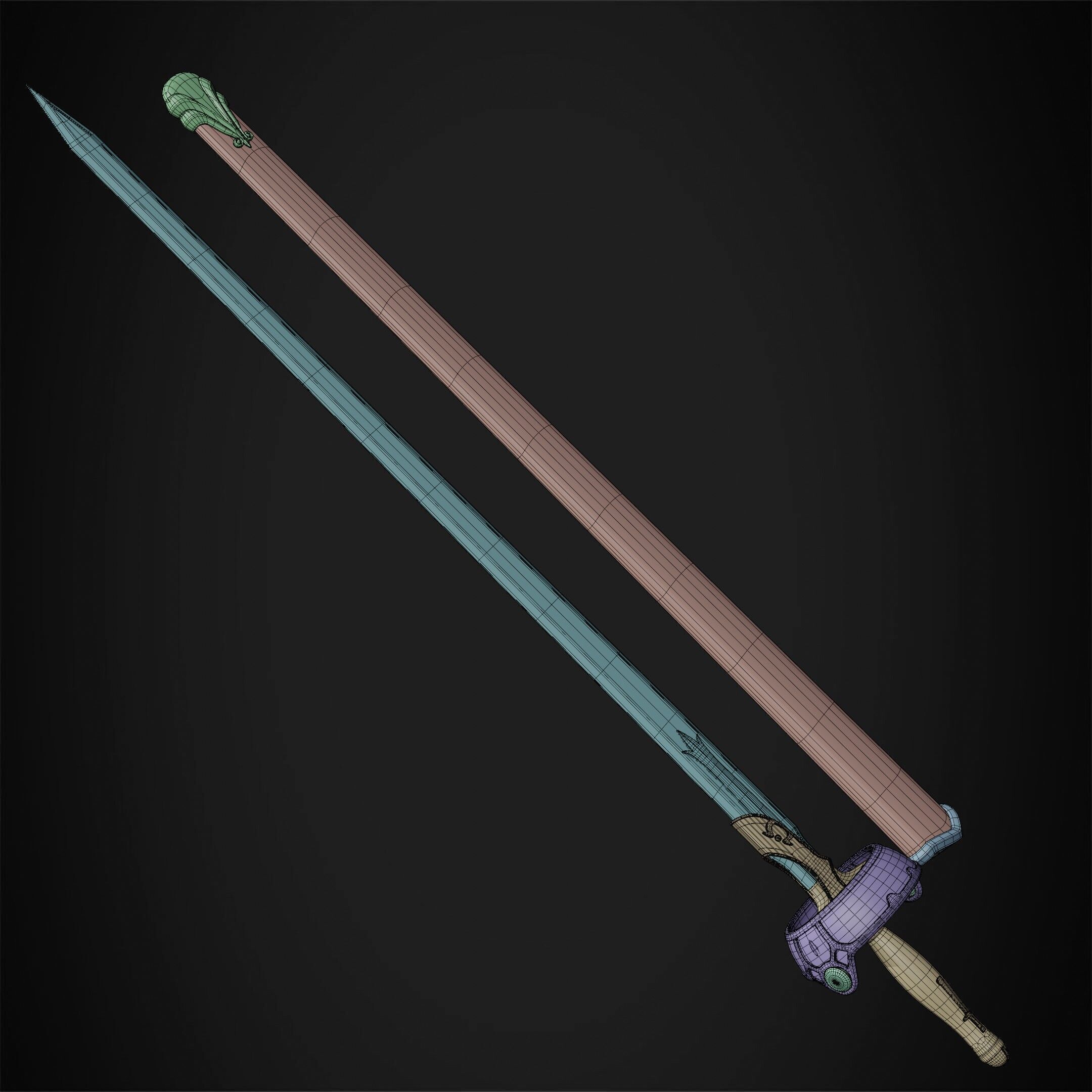 Sword Art Online Asuna Lambent Light Rapier for Cosplay 3D print model_22