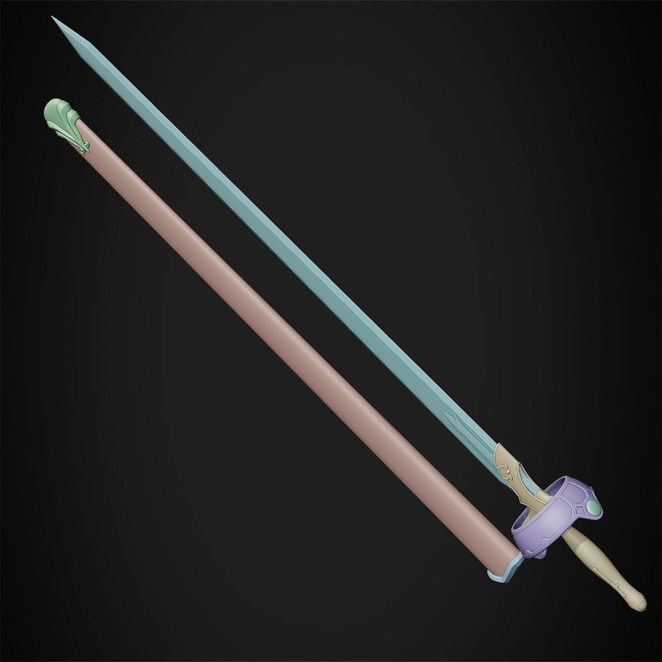 Sword Art Online Asuna Lambent Light Rapier for Cosplay 3D print model_17