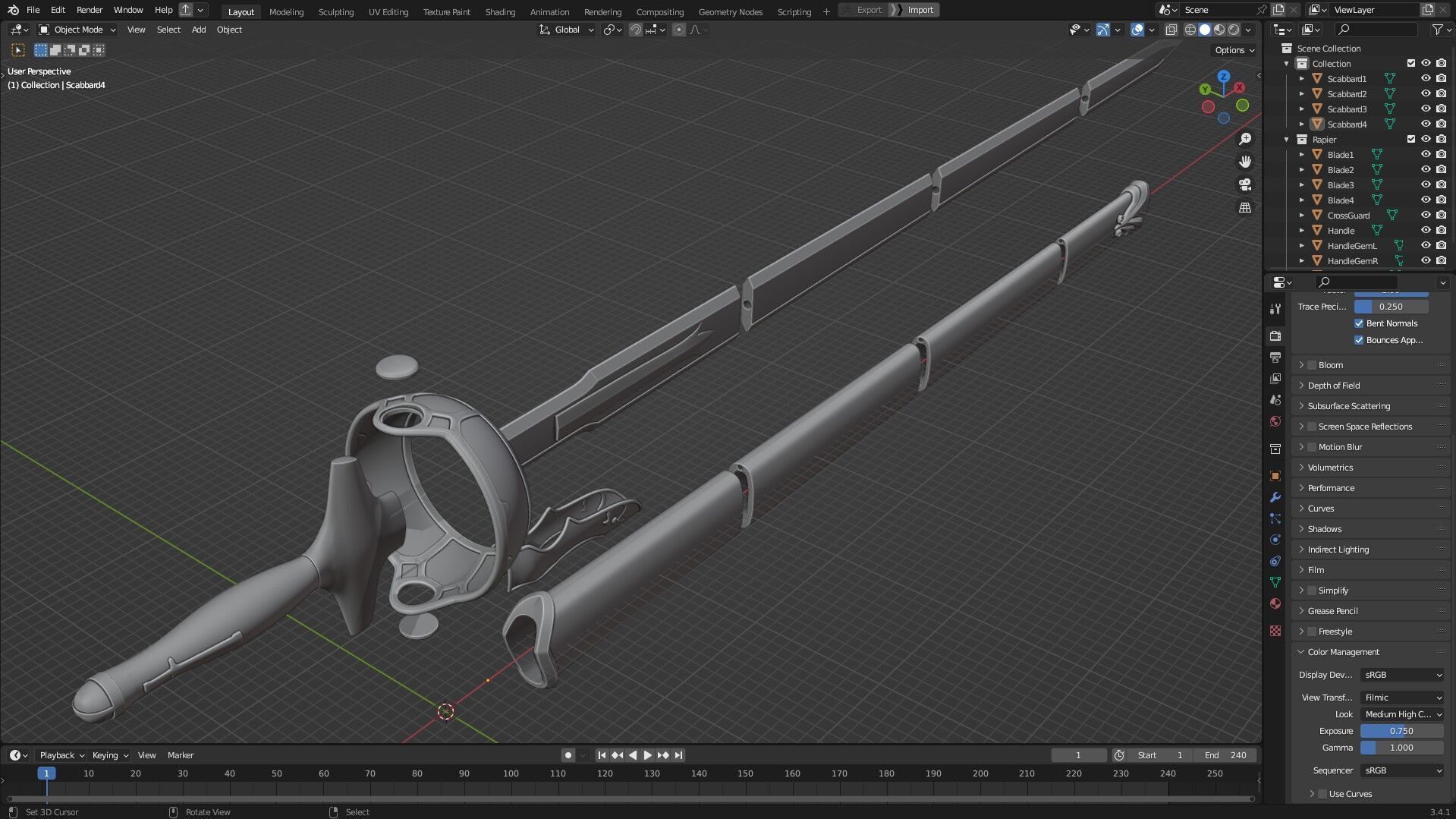 Sword Art Online Asuna Lambent Light Rapier for Cosplay 3D print model_13