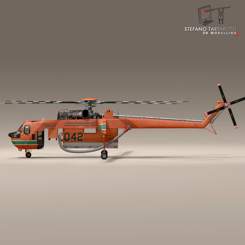 S-64F Skycrane 3D model_8