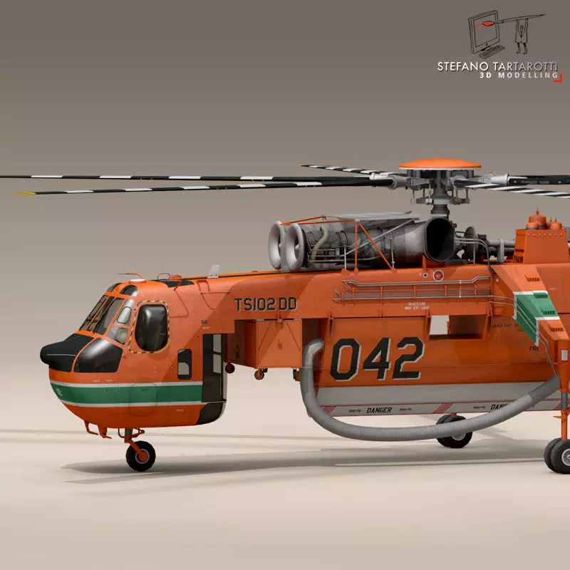 S-64F Skycrane 3D model_0