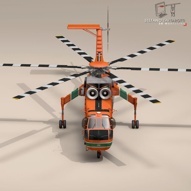 S-64F Skycrane 3D model_9