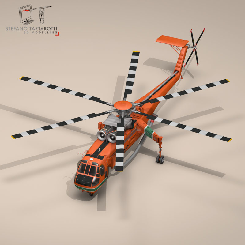 S-64F Skycrane 3D model_10