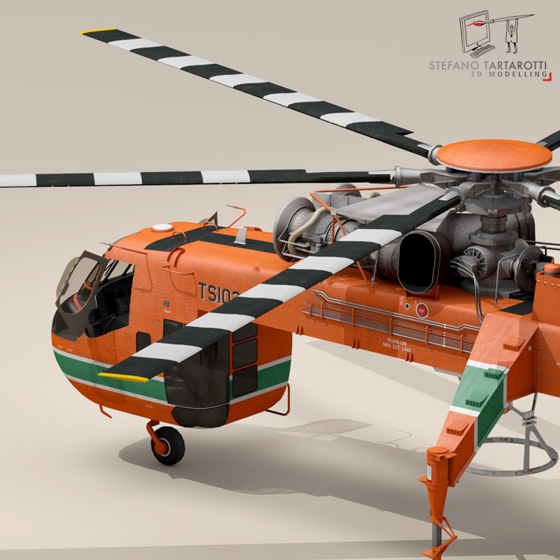 S-64F Skycrane 3D model_7