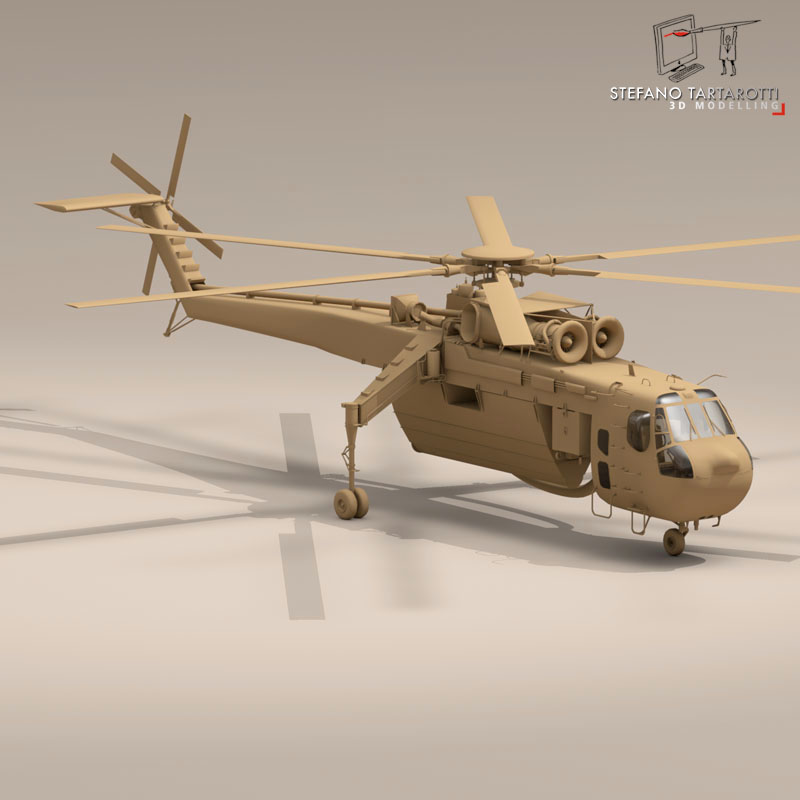 S-64F Skycrane 3D model_2