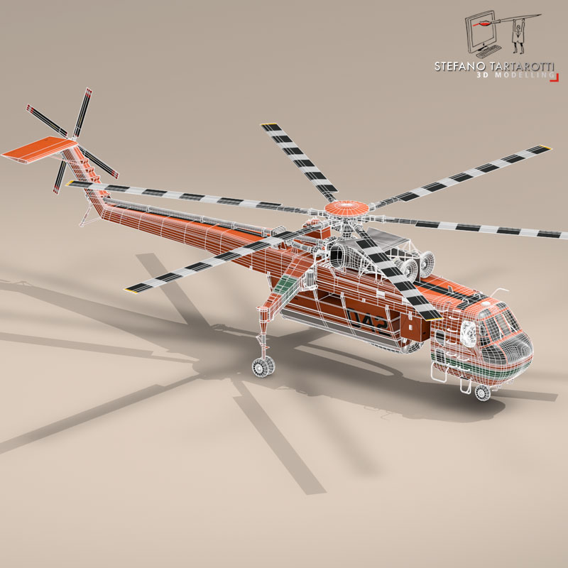 S-64F Skycrane 3D model_4