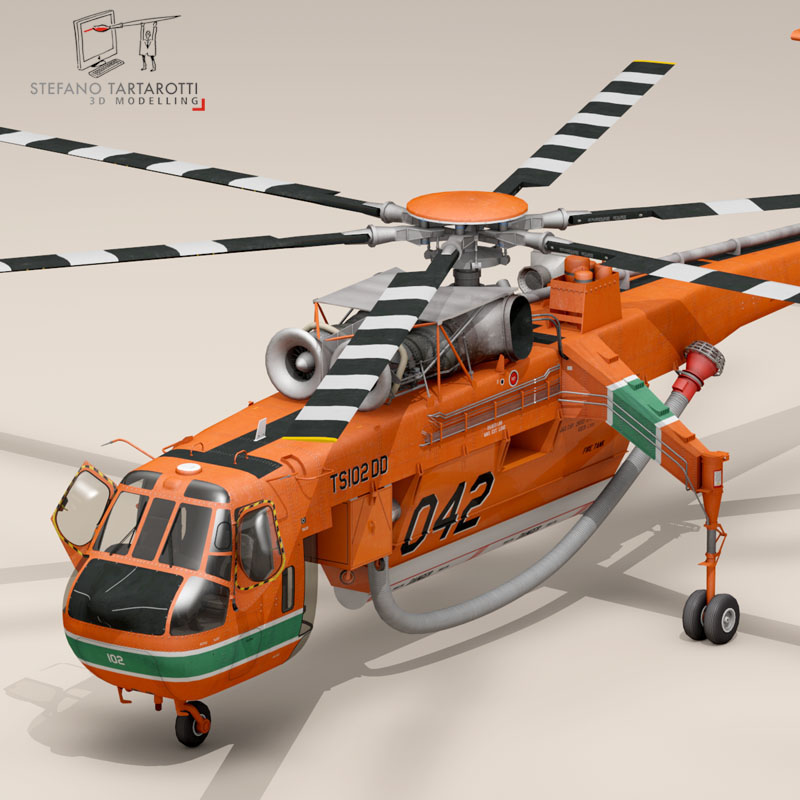 S-64F Skycrane 3D model_1