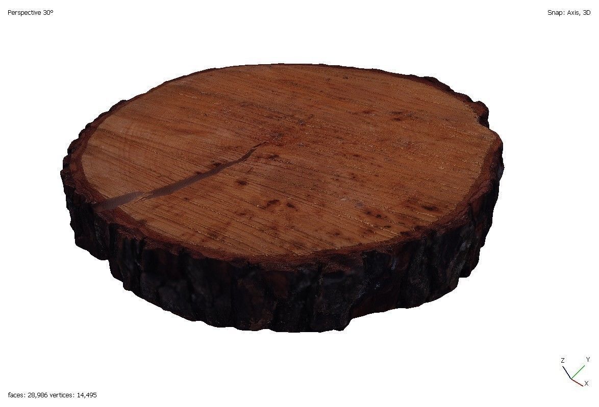 Two wooden slabs 3D model_2