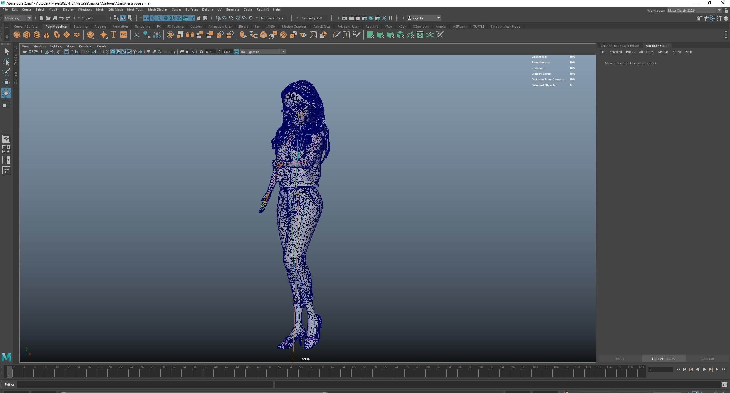 game business Cartoon Girl Character rigged Low-poly 3D model_21