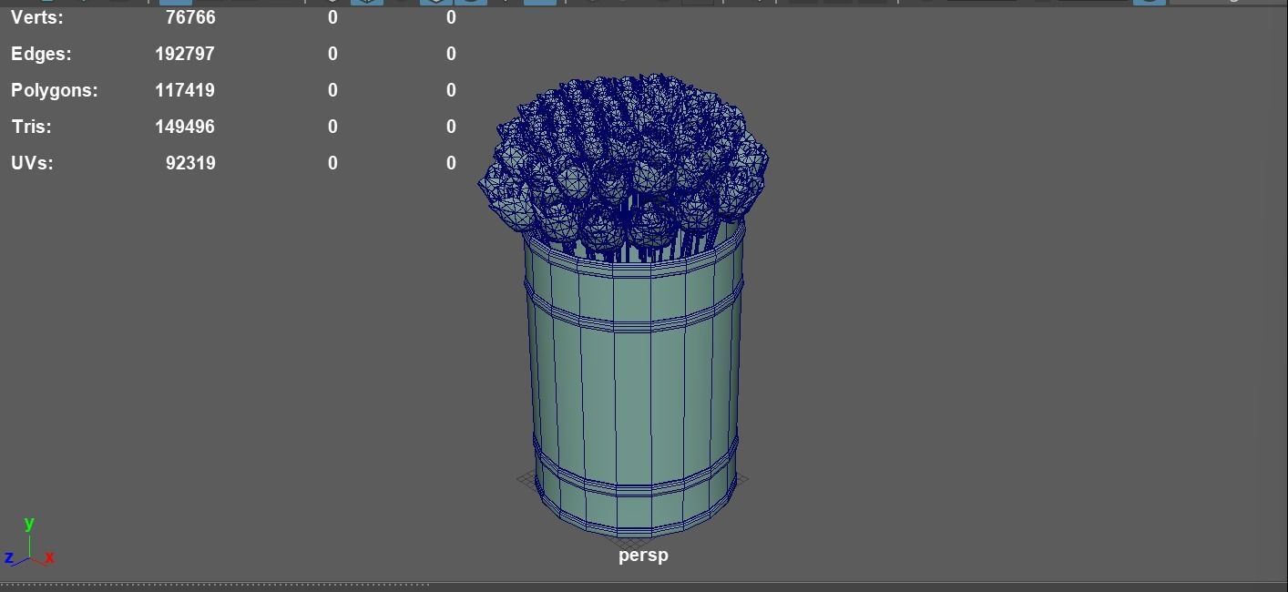 Yellow Roses Tin Low-poly 3D model_17