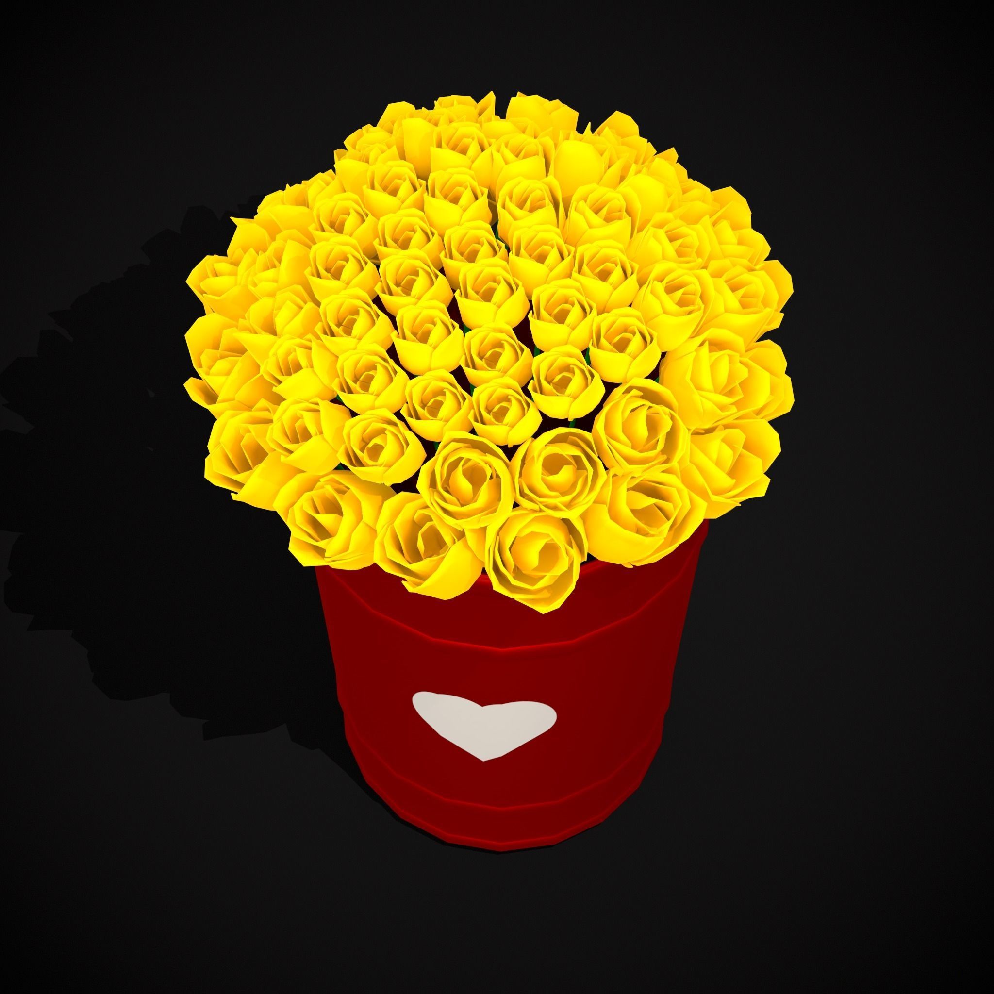 Yellow Roses Tin Low-poly 3D model_5