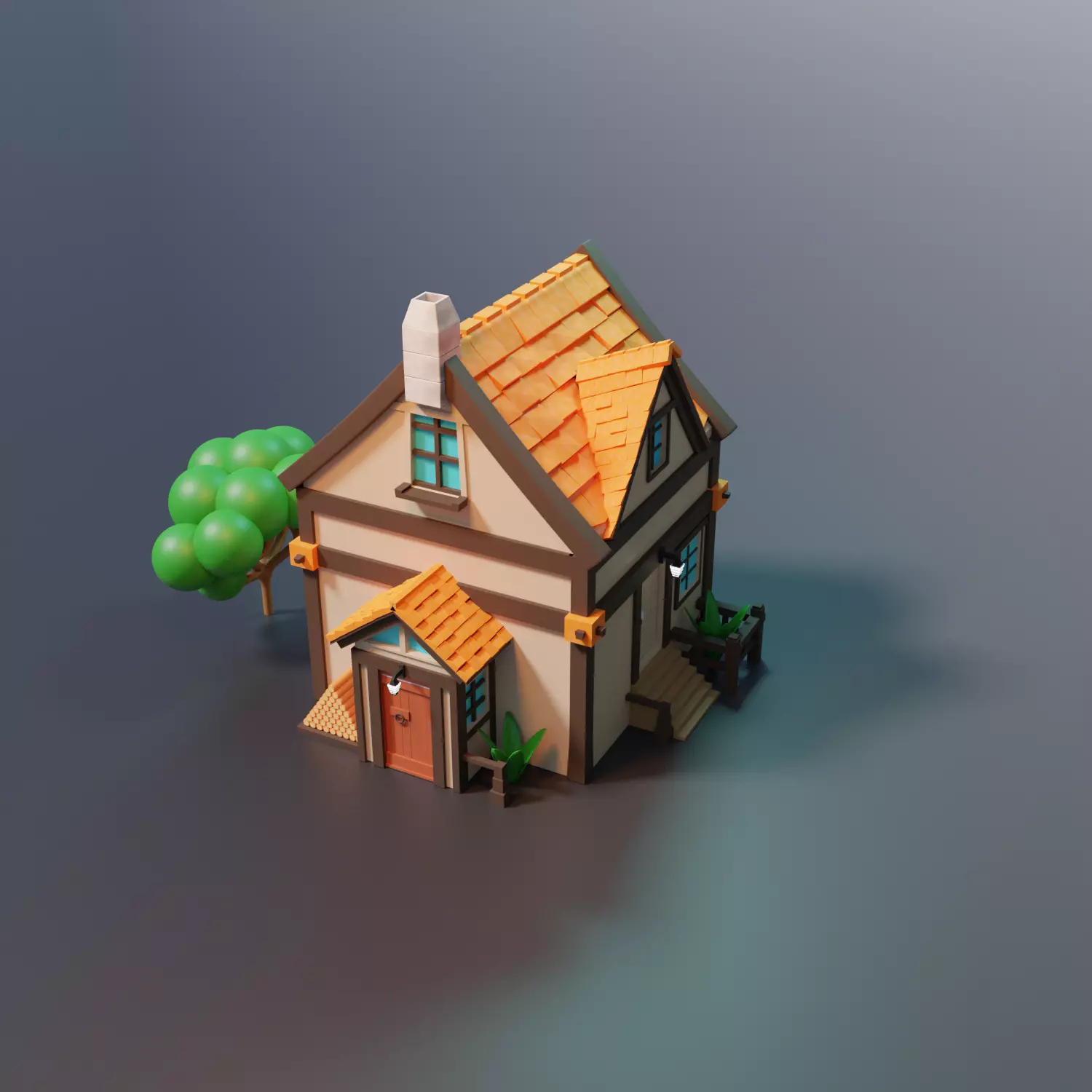 House Low-poly 3D model_0