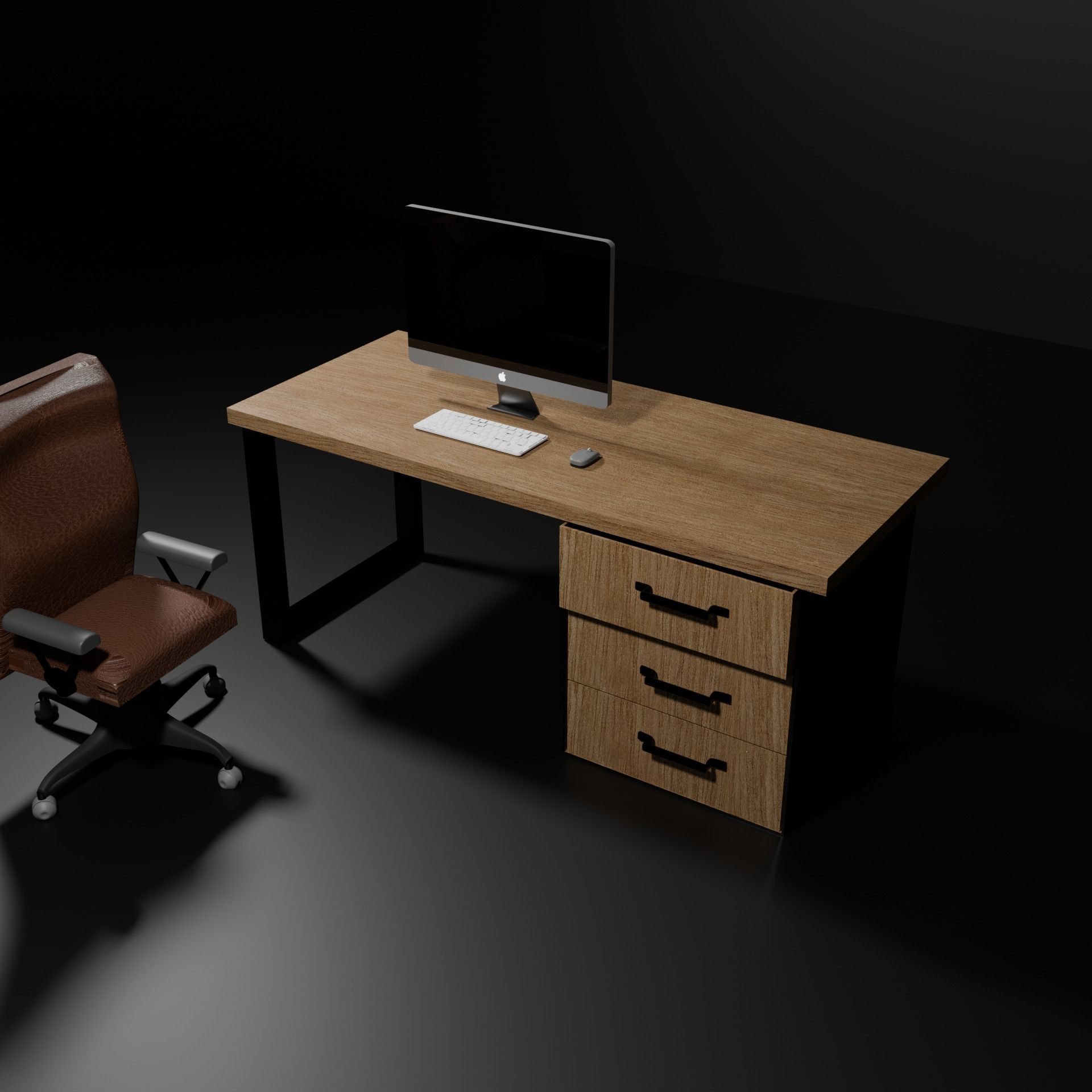 office desk 3D model_3