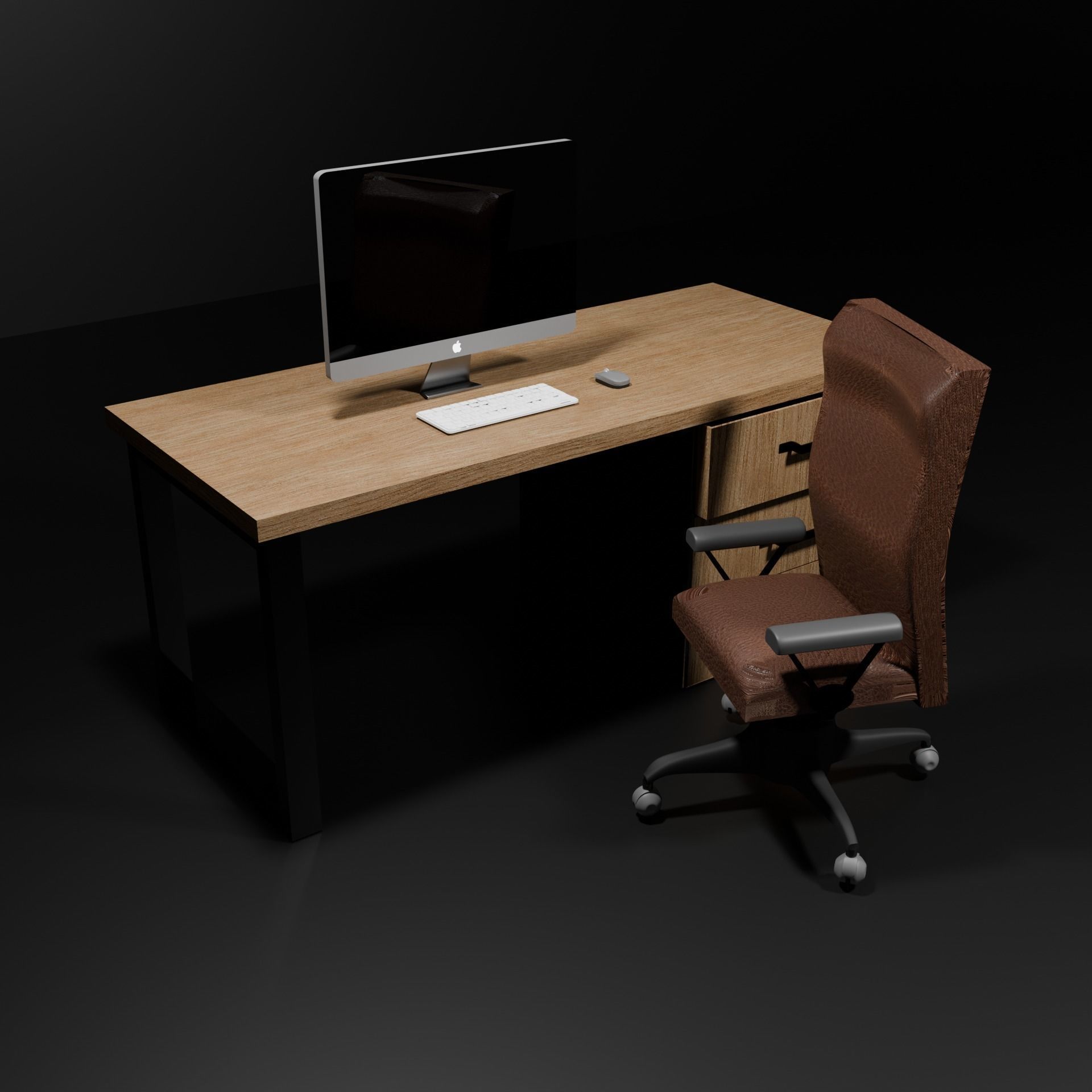 office desk 3D model_4