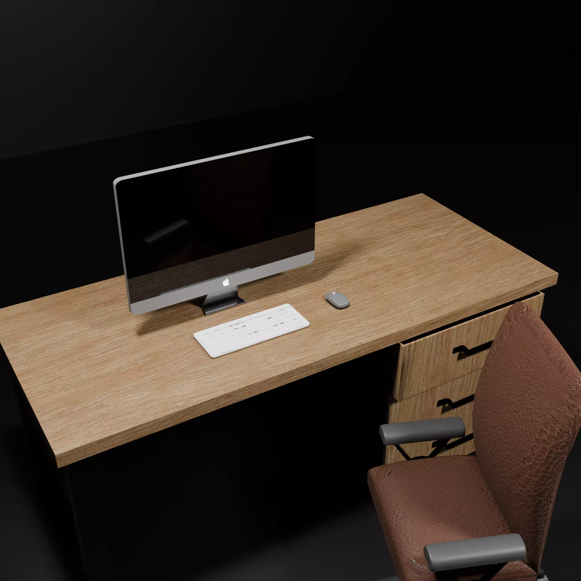 office desk 3D model_0