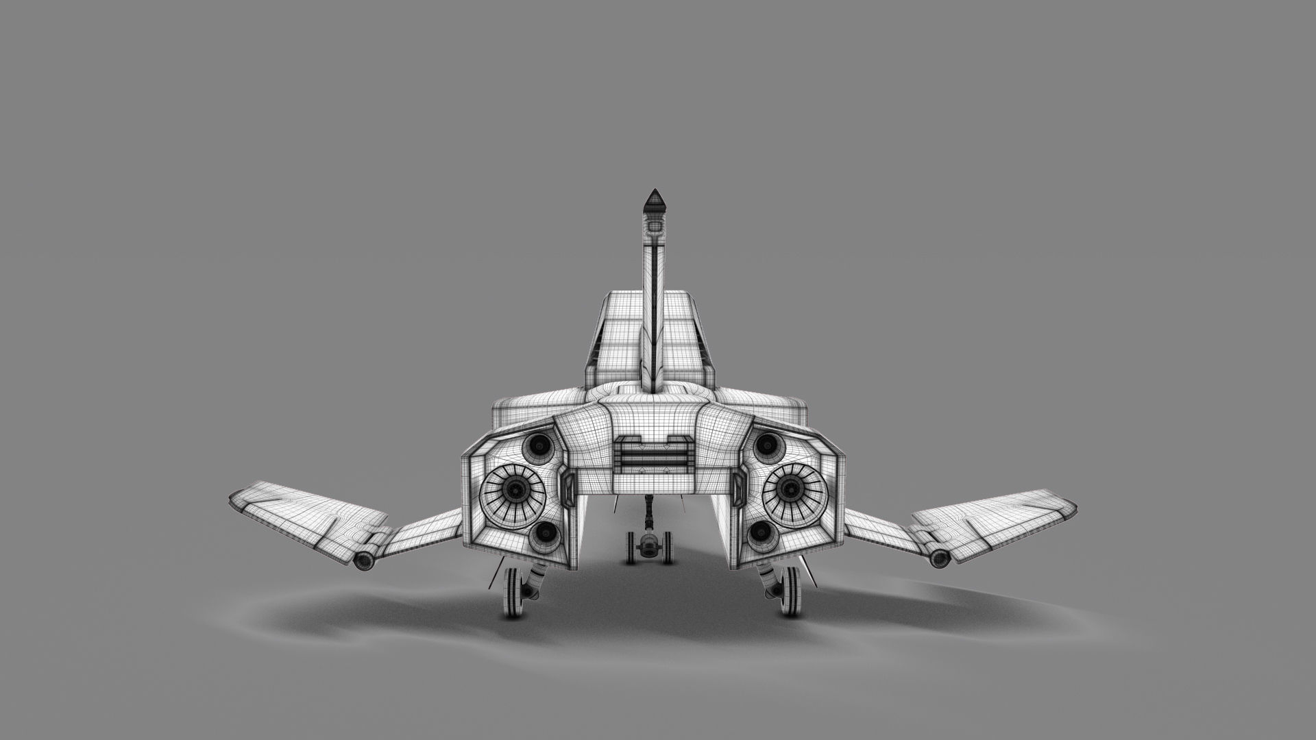 FF-X7 Core Fighter Low-poly 3D model_7