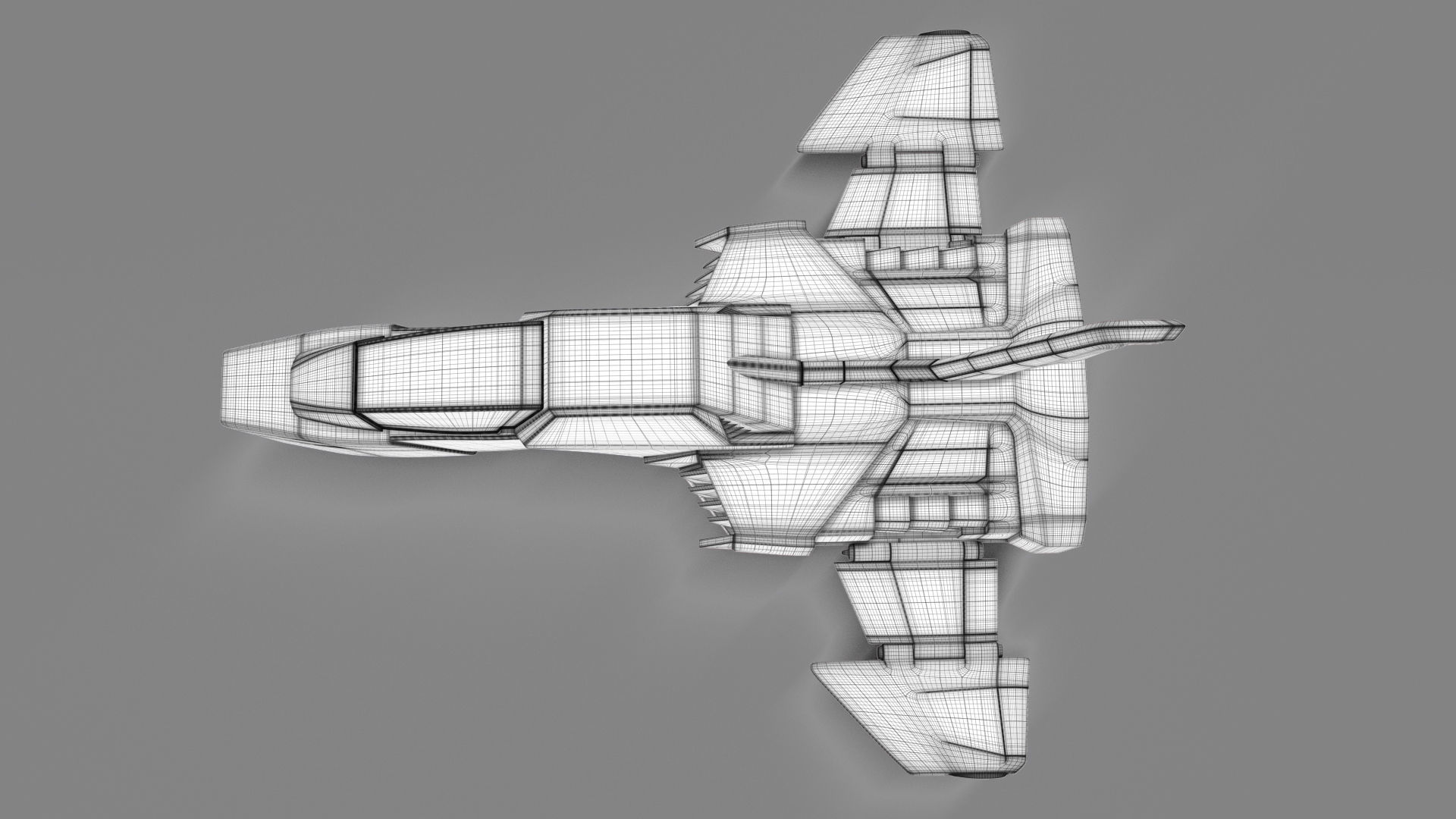 FF-X7 Core Fighter Low-poly 3D model_5
