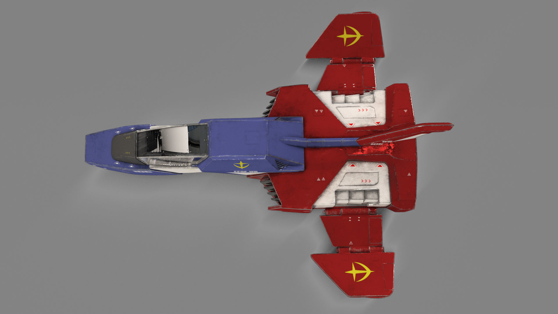 FF-X7 Core Fighter Low-poly 3D model_4