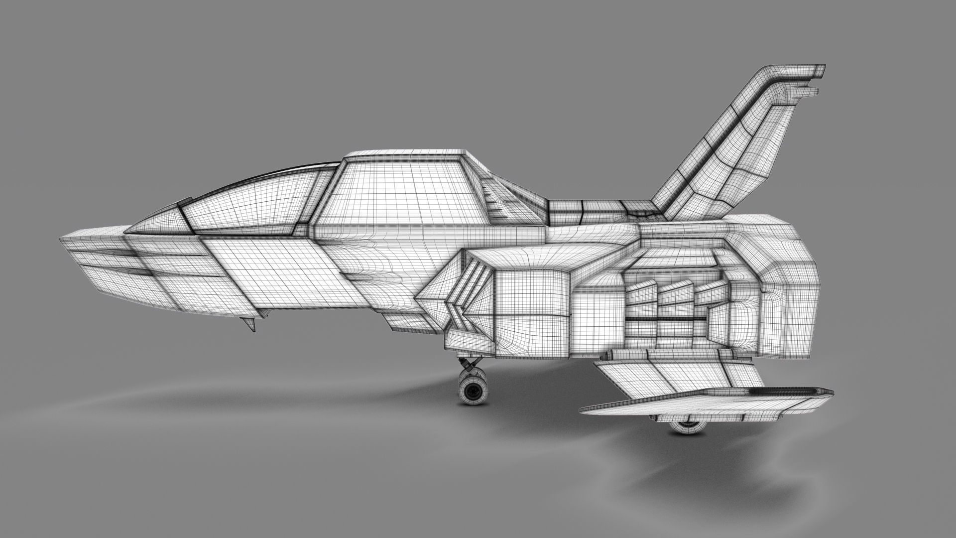 FF-X7 Core Fighter Low-poly 3D model_15