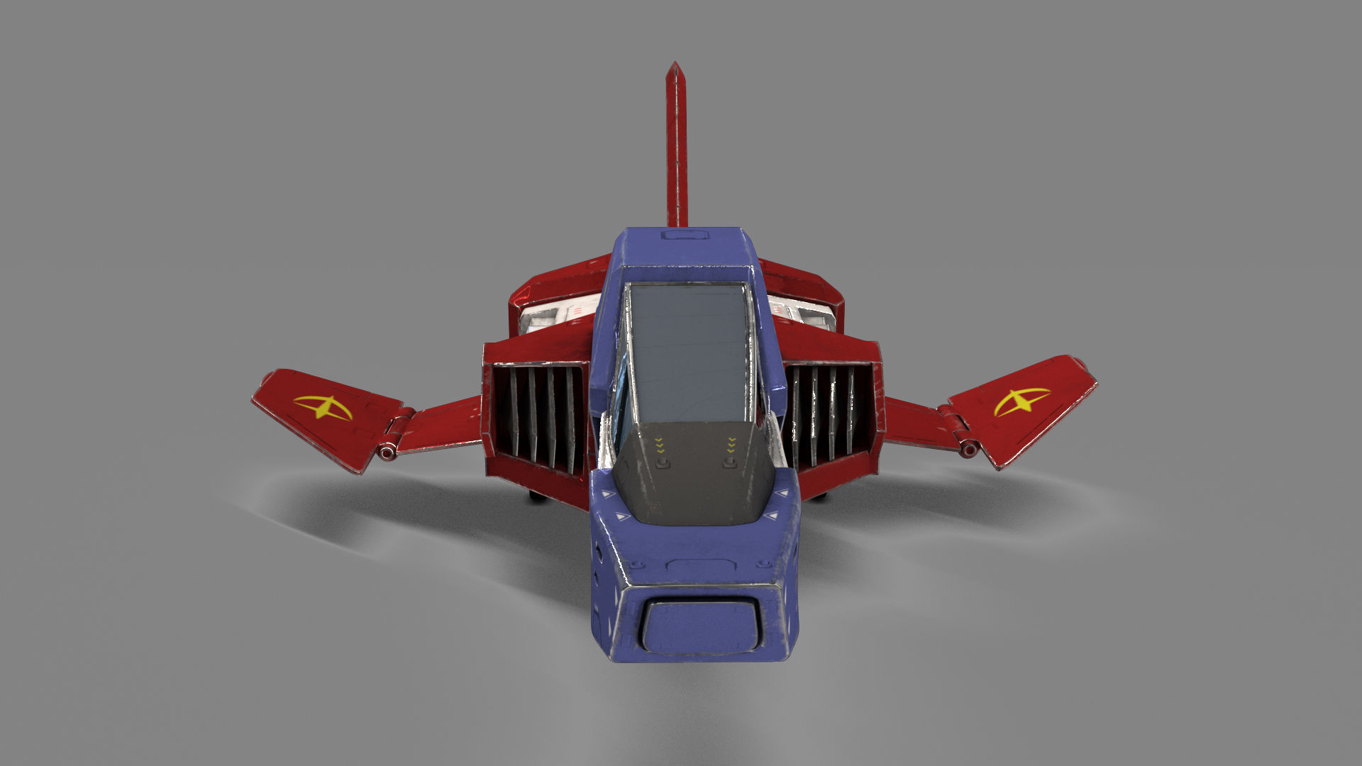 FF-X7 Core Fighter Low-poly 3D model_8