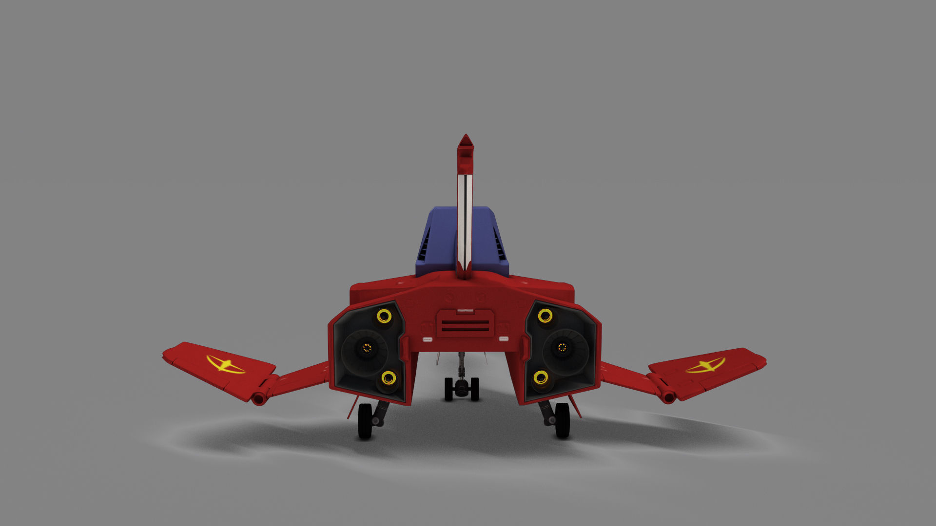 FF-X7 Core Fighter Low-poly 3D model_6