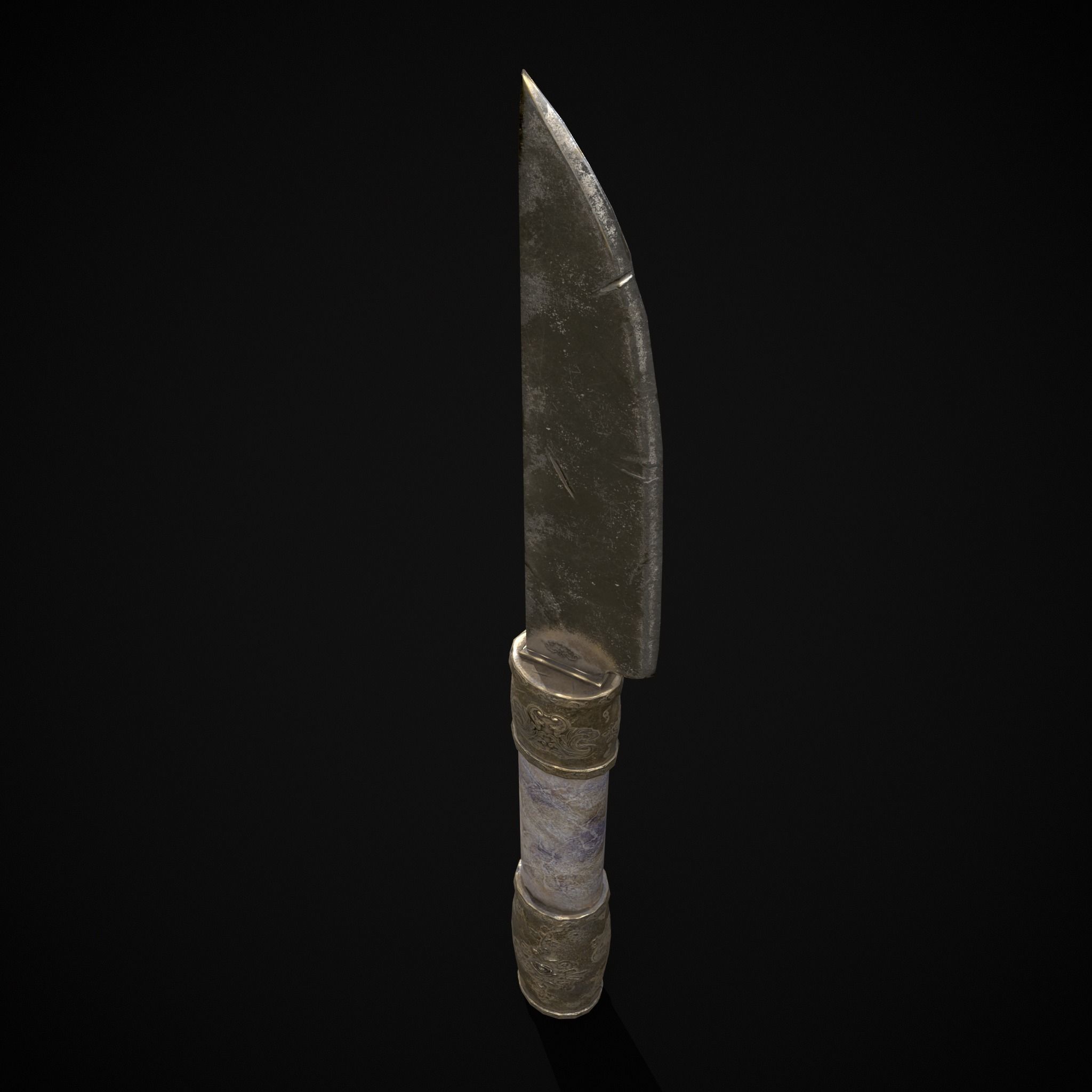 Ornamental Knife Low-poly 3D model_19