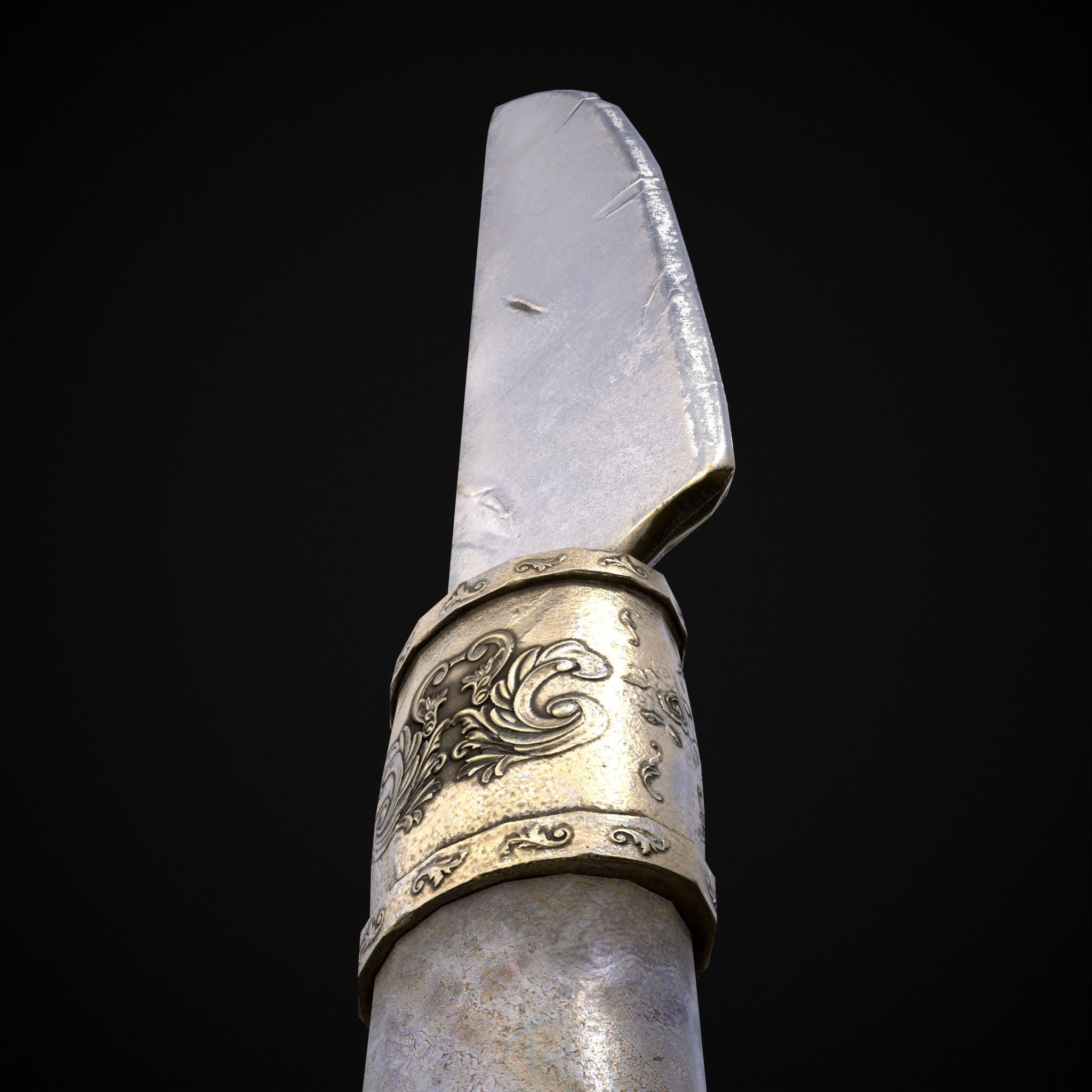 Ornamental Knife Low-poly 3D model_15