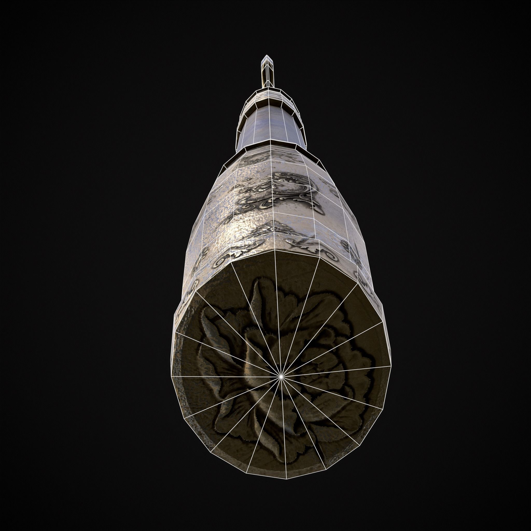 Ornamental Knife Low-poly 3D model_10