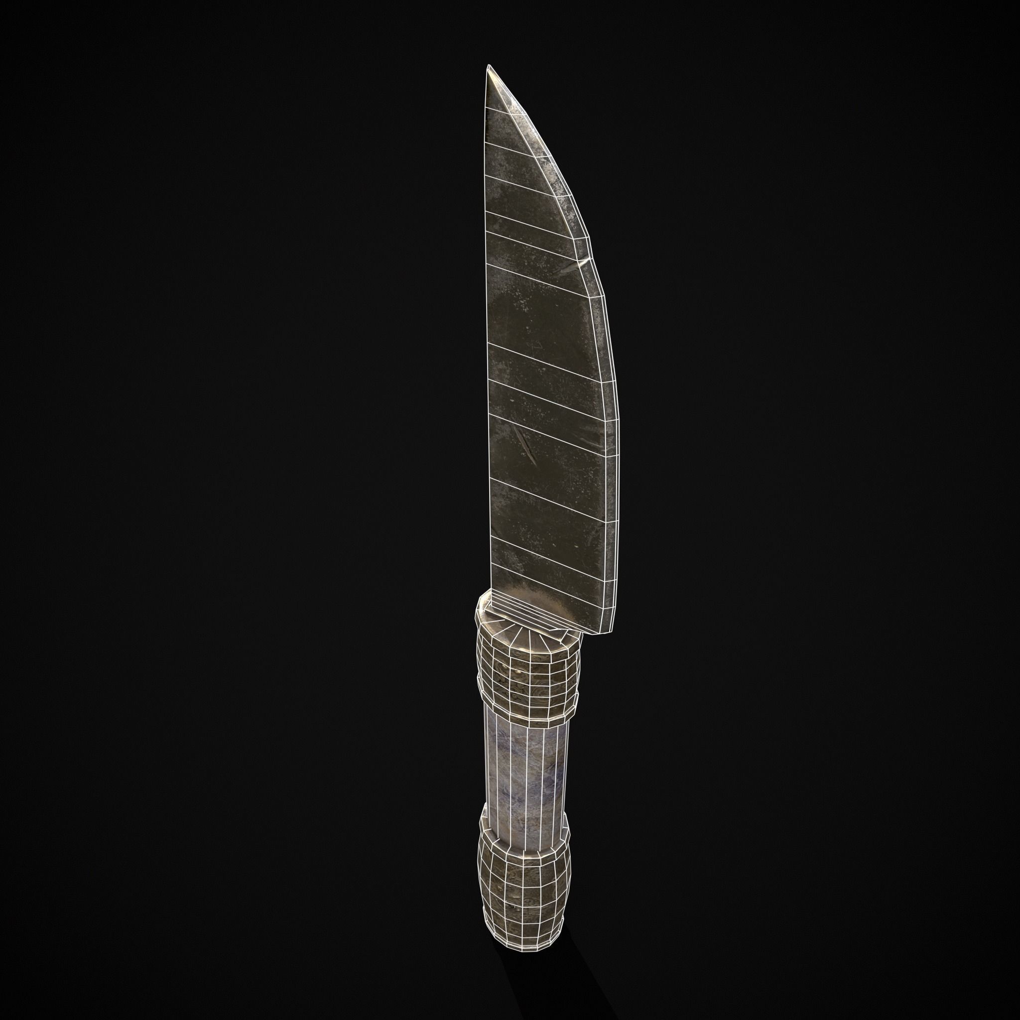 Ornamental Knife Low-poly 3D model_20