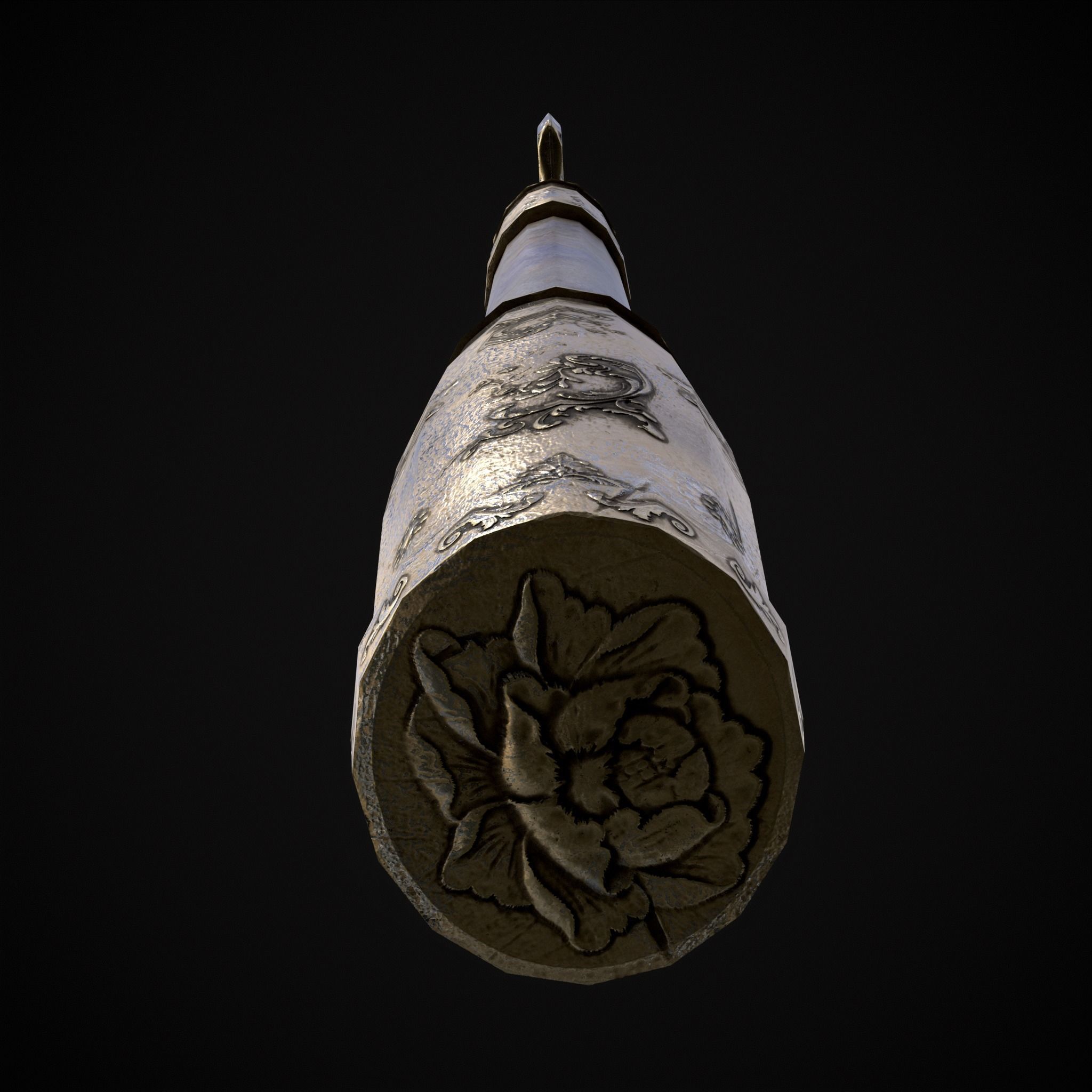 Ornamental Knife Low-poly 3D model_9