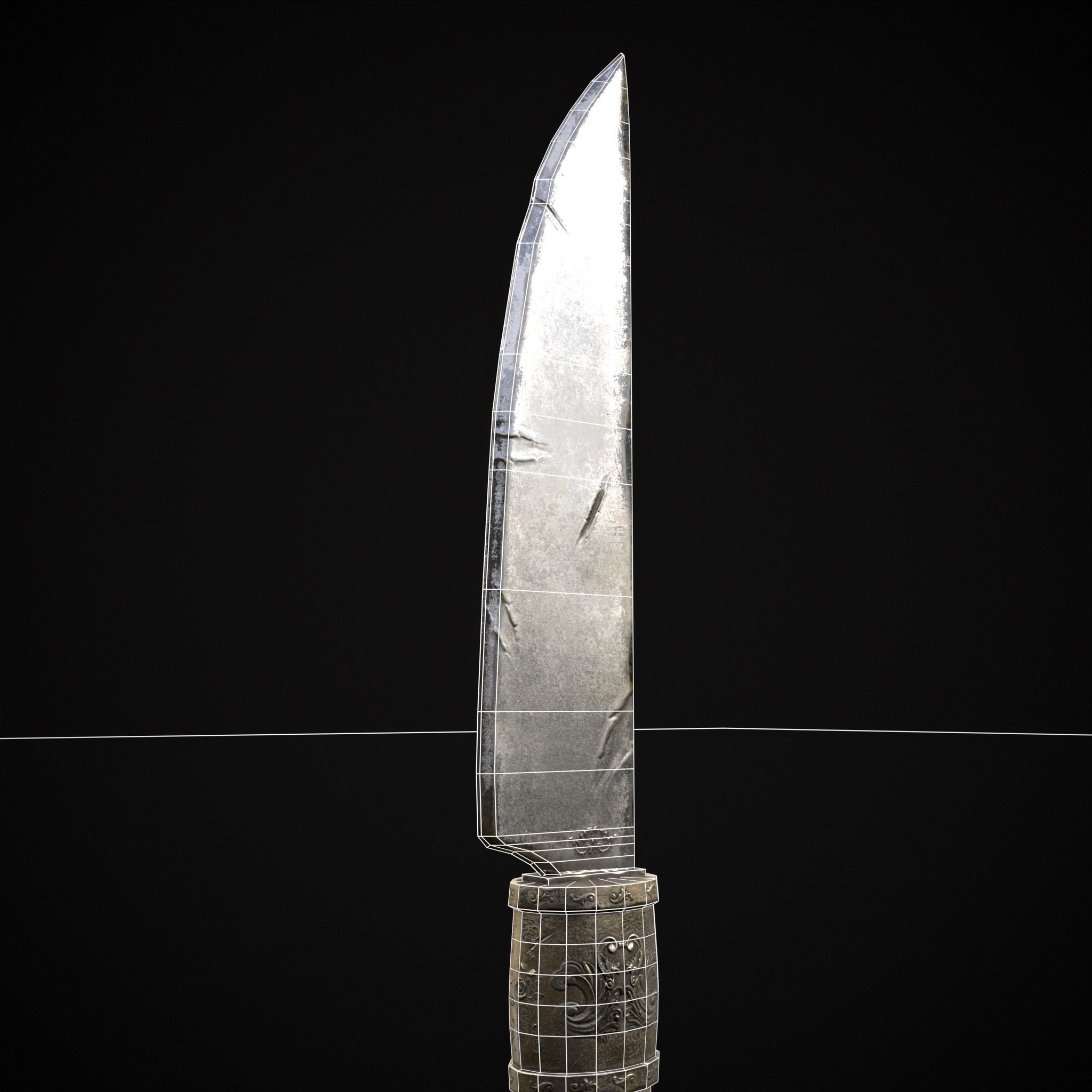 Ornamental Knife Low-poly 3D model_18