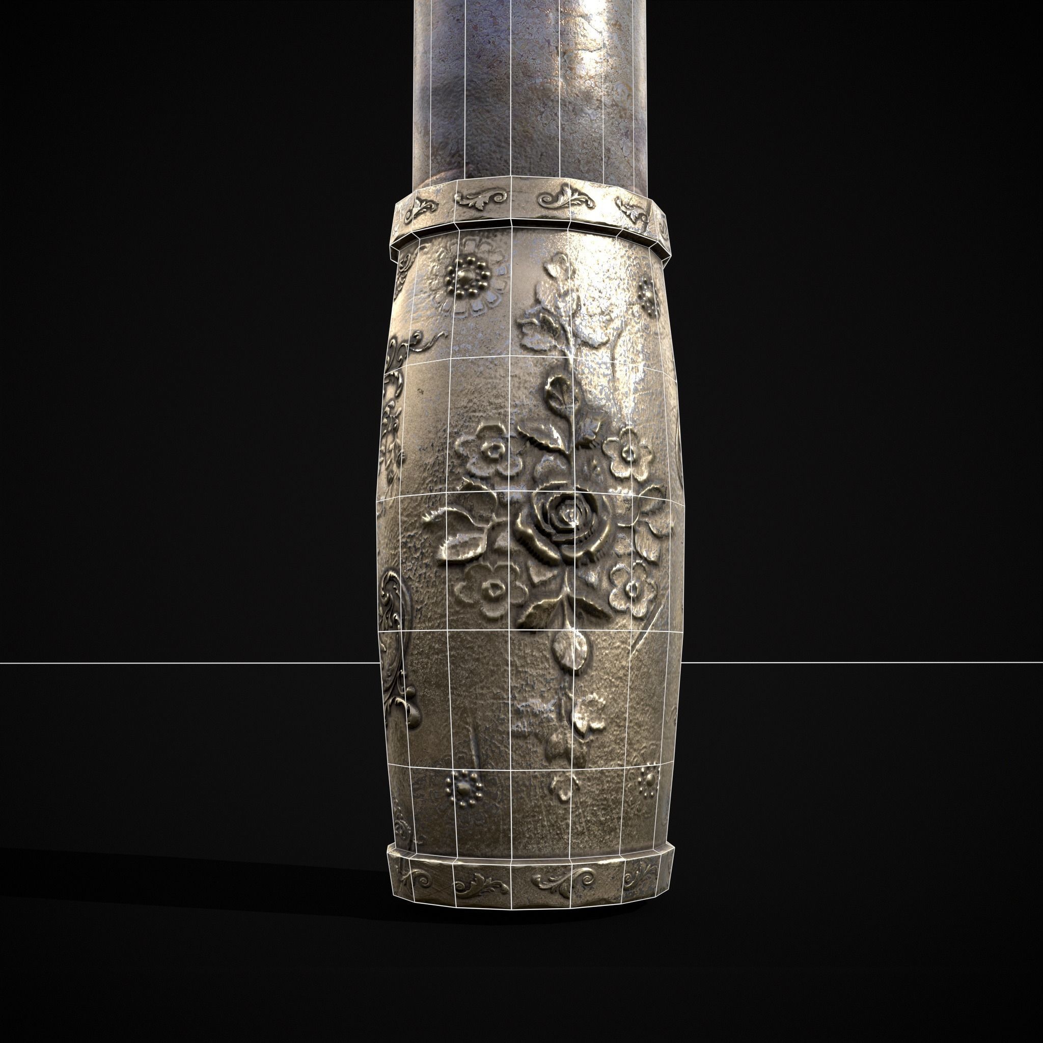 Ornamental Knife Low-poly 3D model_12