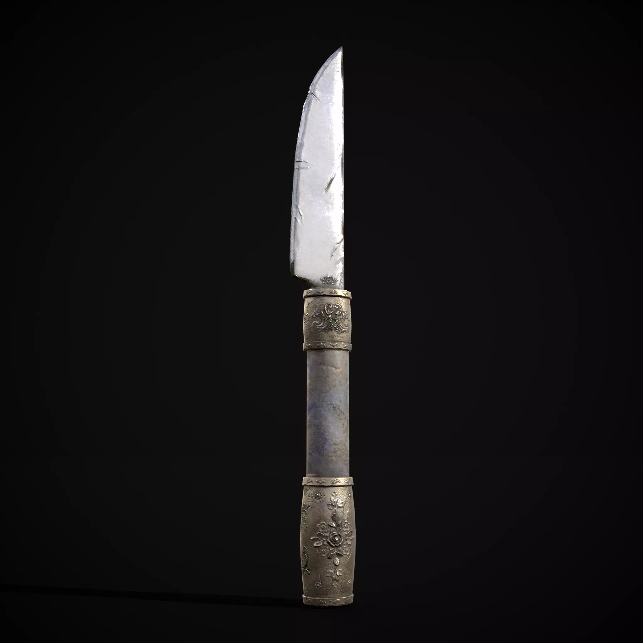 Ornamental Knife Low-poly 3D model_0