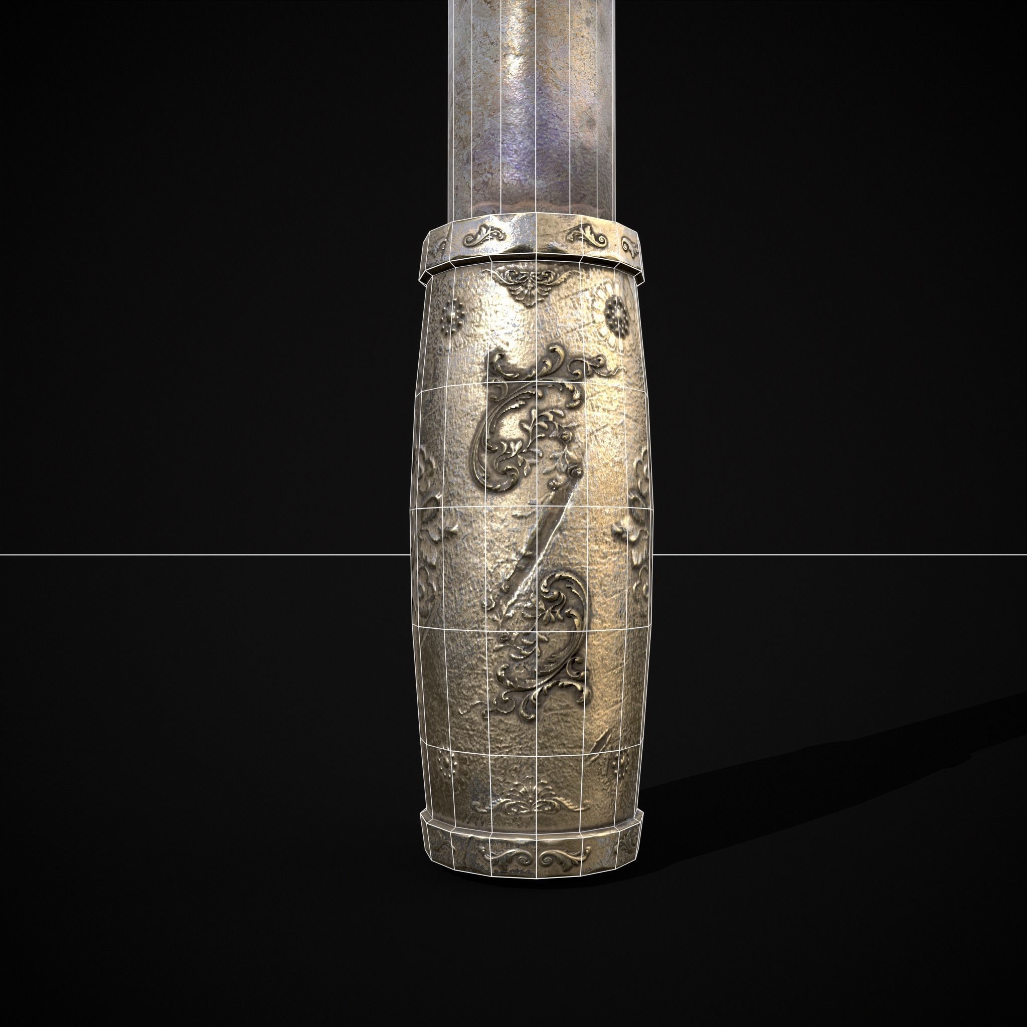 Ornamental Knife Low-poly 3D model_14