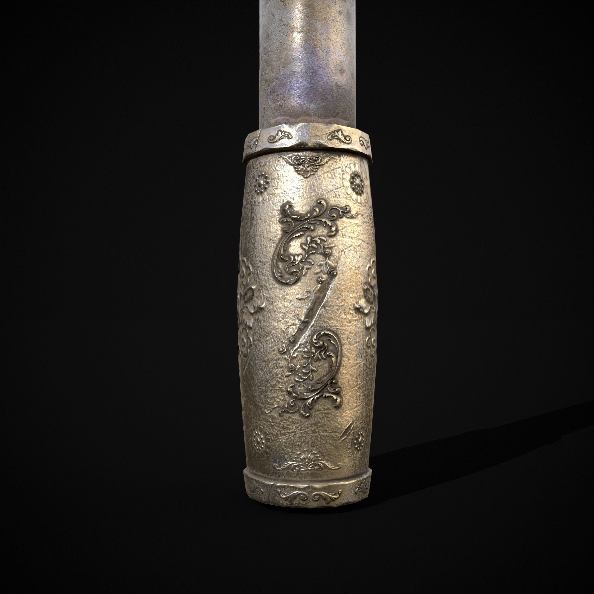 Ornamental Knife Low-poly 3D model_13