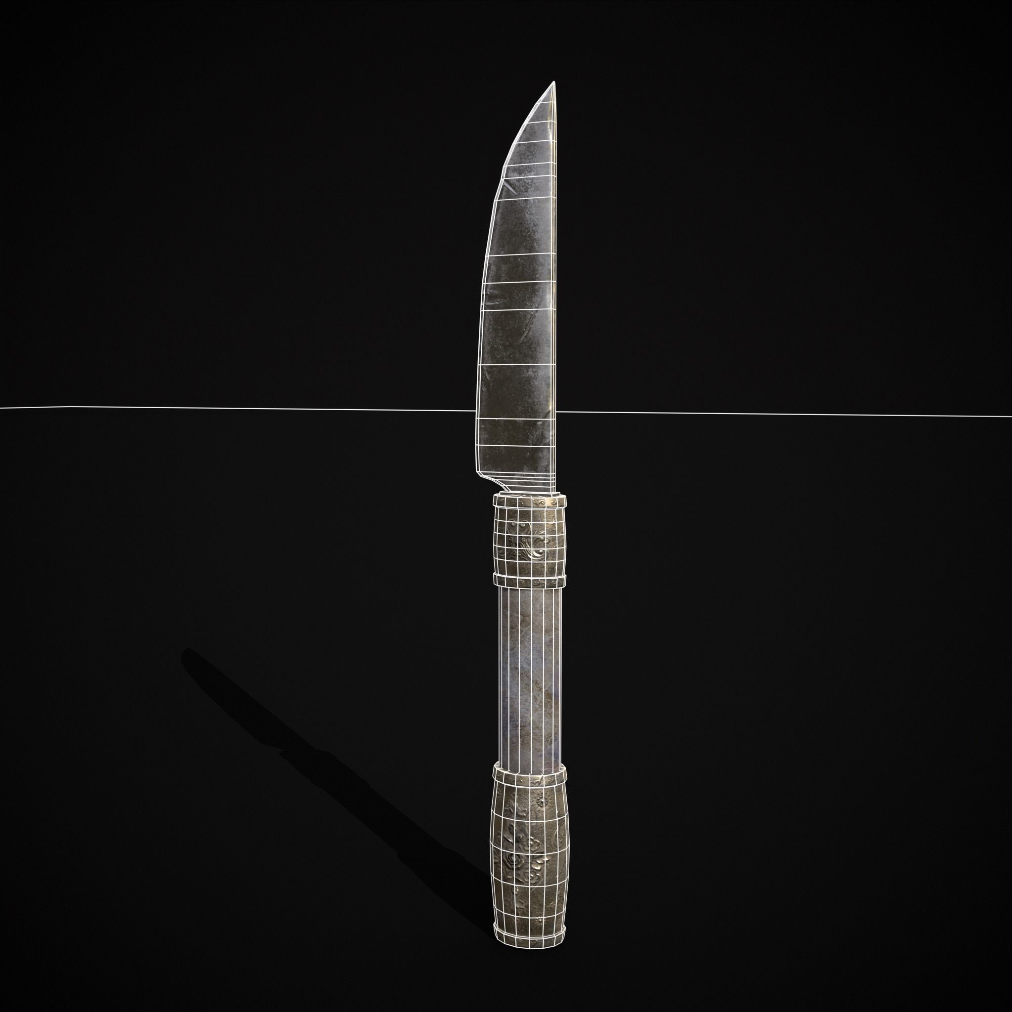 Ornamental Knife Low-poly 3D model_4