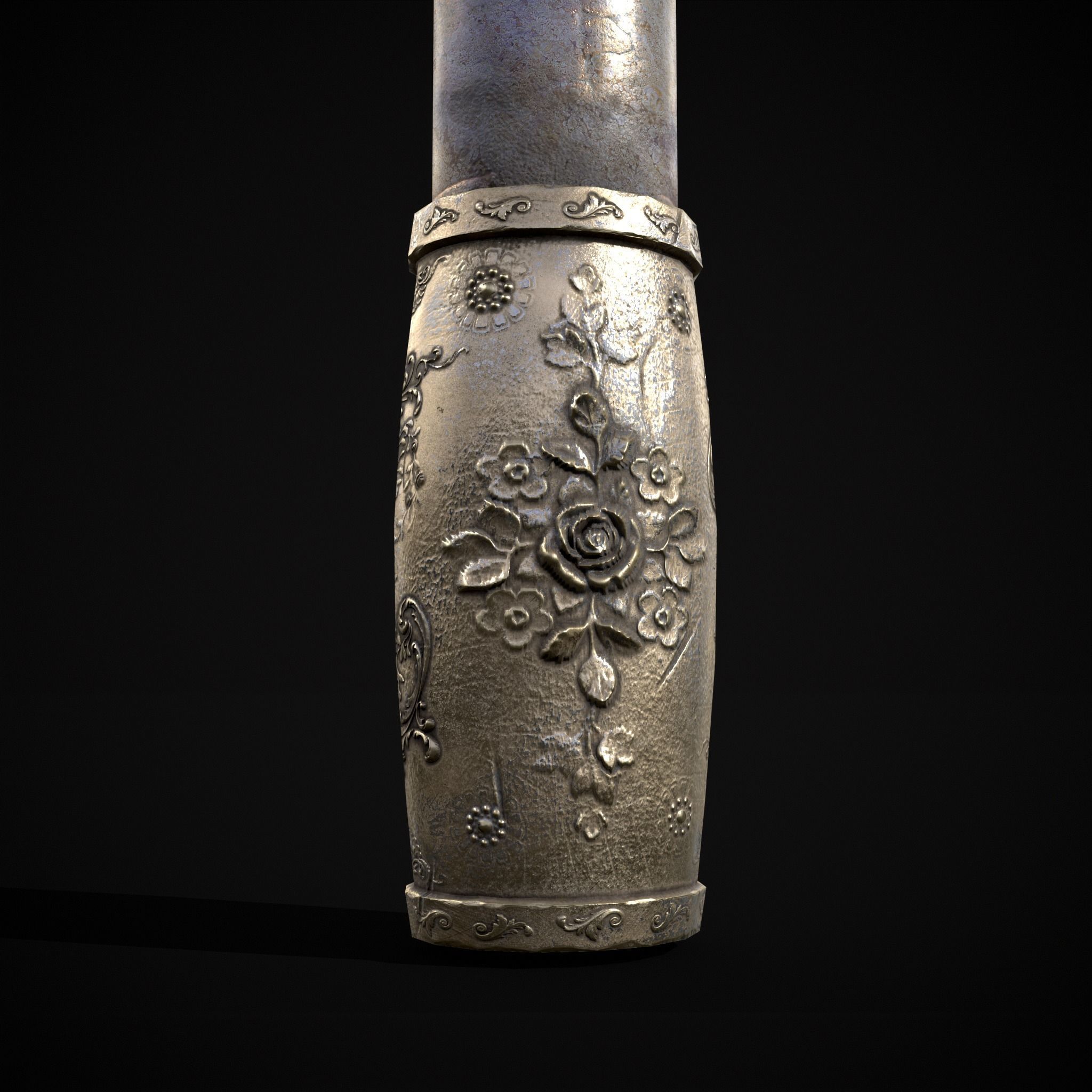 Ornamental Knife Low-poly 3D model_11