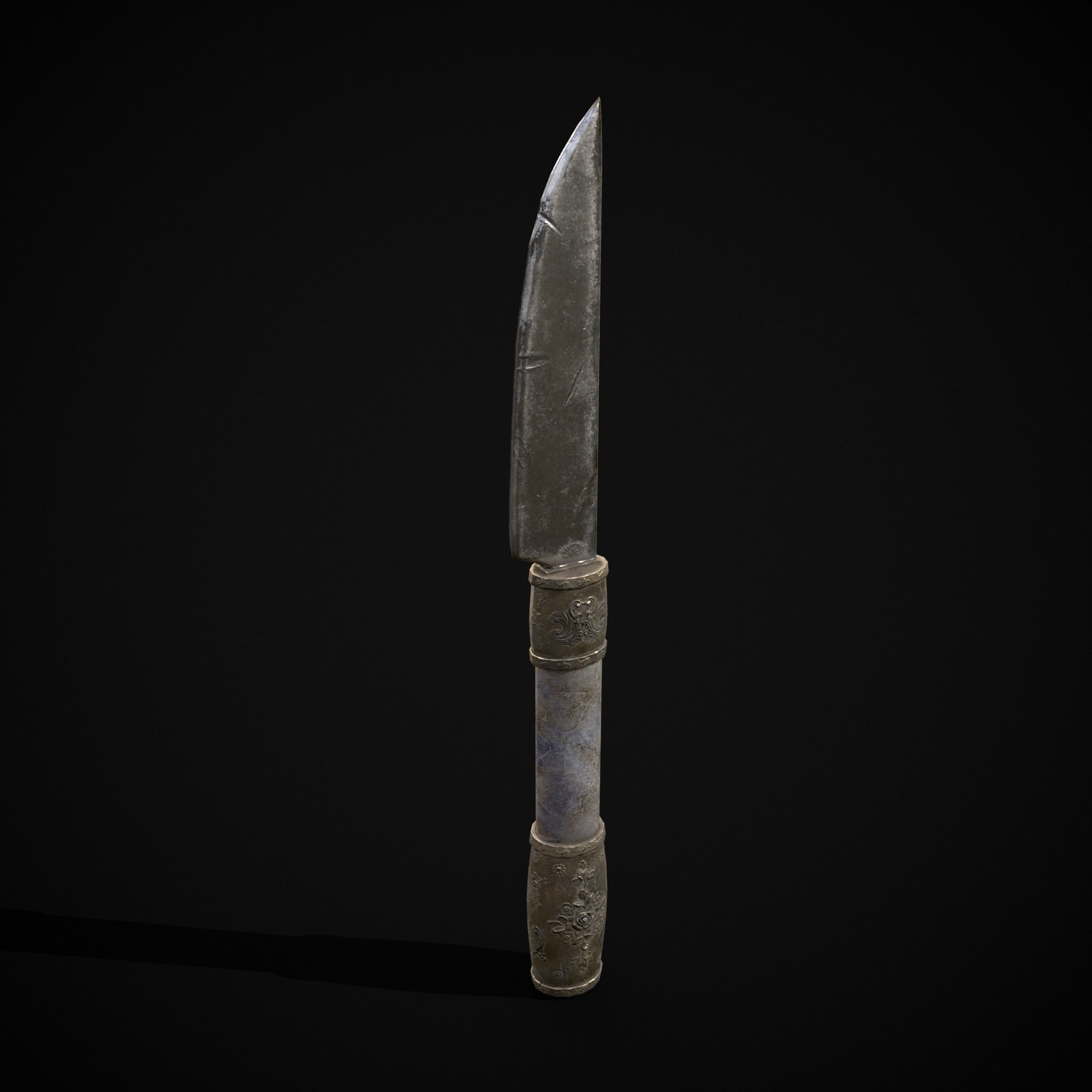Ornamental Knife Low-poly 3D model_5