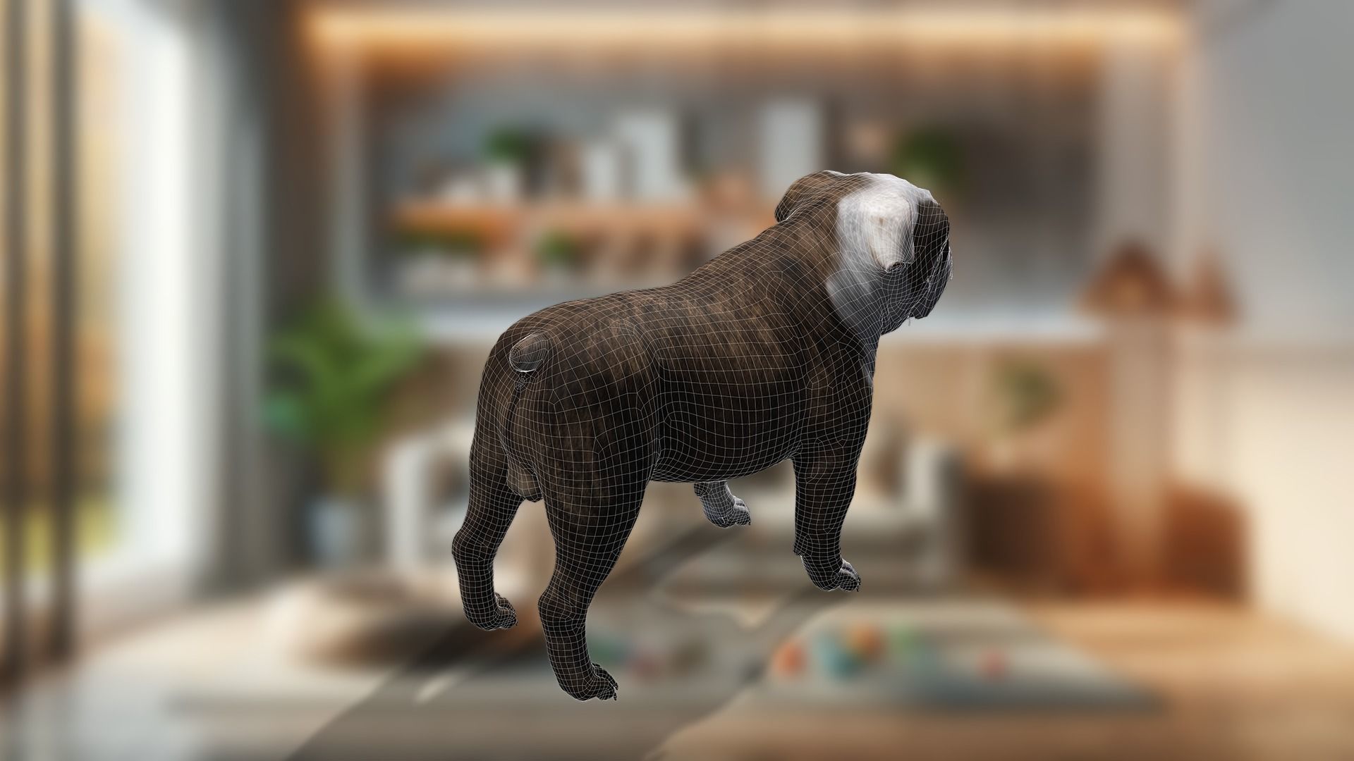 Pug Charming Bulldog French English Bulldog 3D Dog Models Low-poly 3D model_34