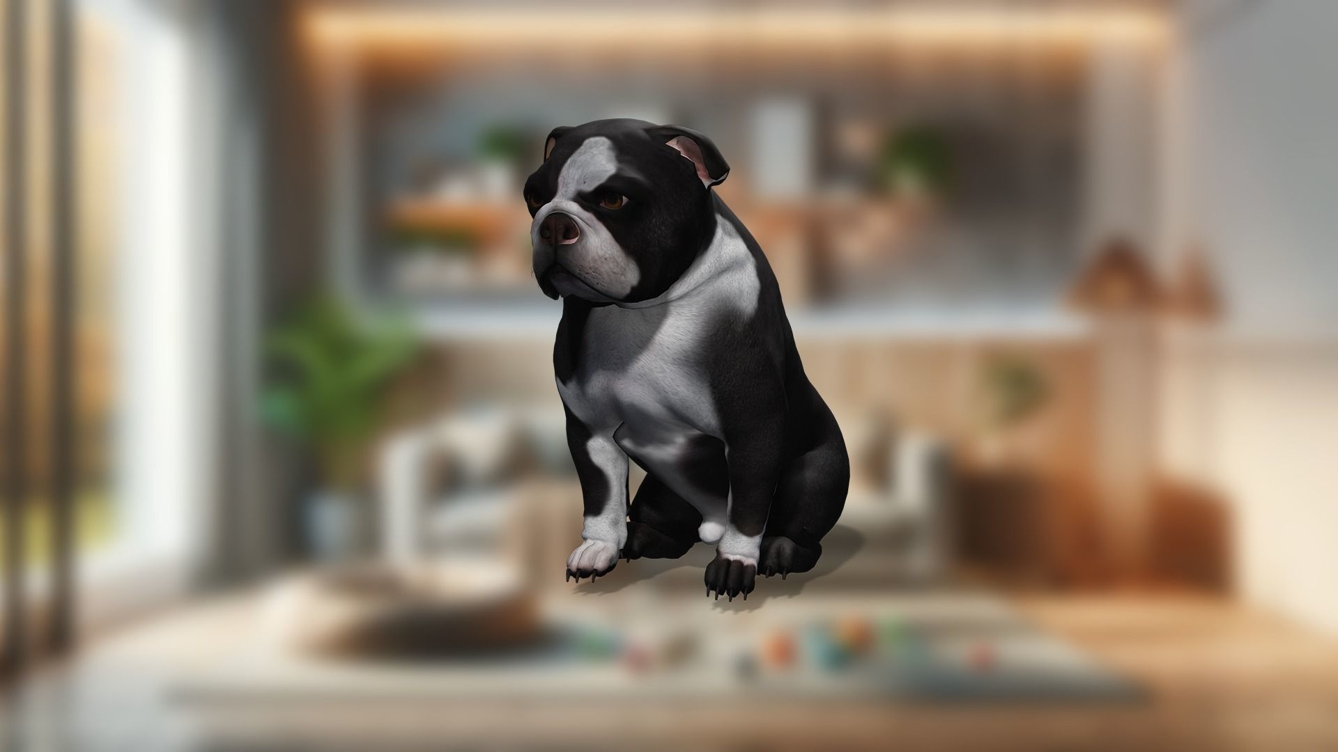 Pug Charming Bulldog French English Bulldog 3D Dog Models Low-poly 3D model_28