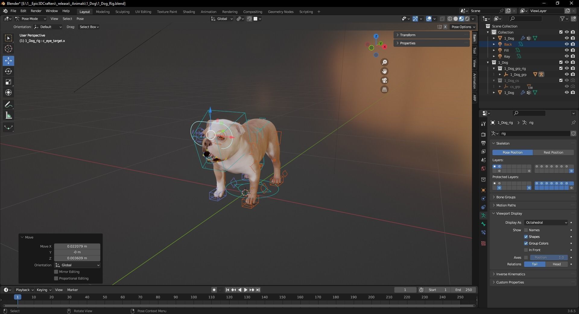 Pug Charming Bulldog French English Bulldog 3D Dog Models Low-poly 3D model_4