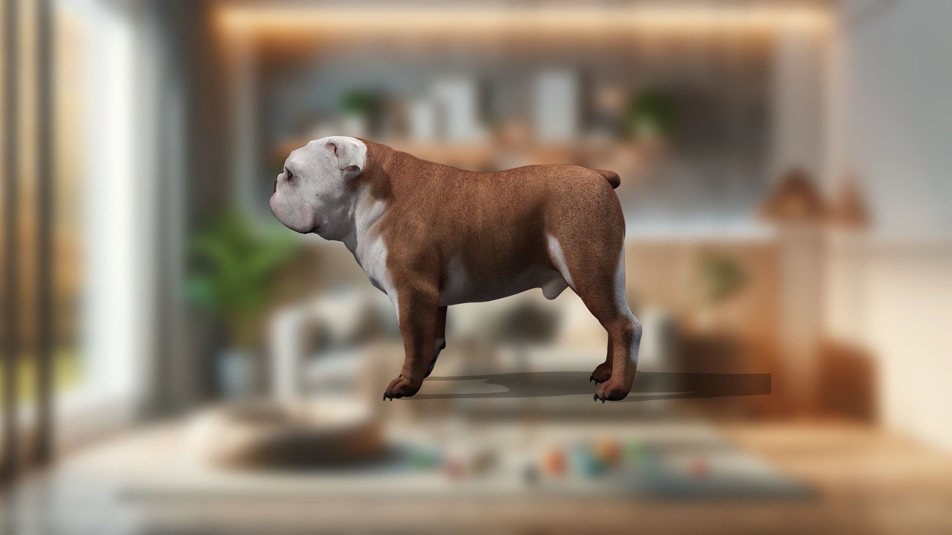 Pug Charming Bulldog French English Bulldog 3D Dog Models Low-poly 3D model_23