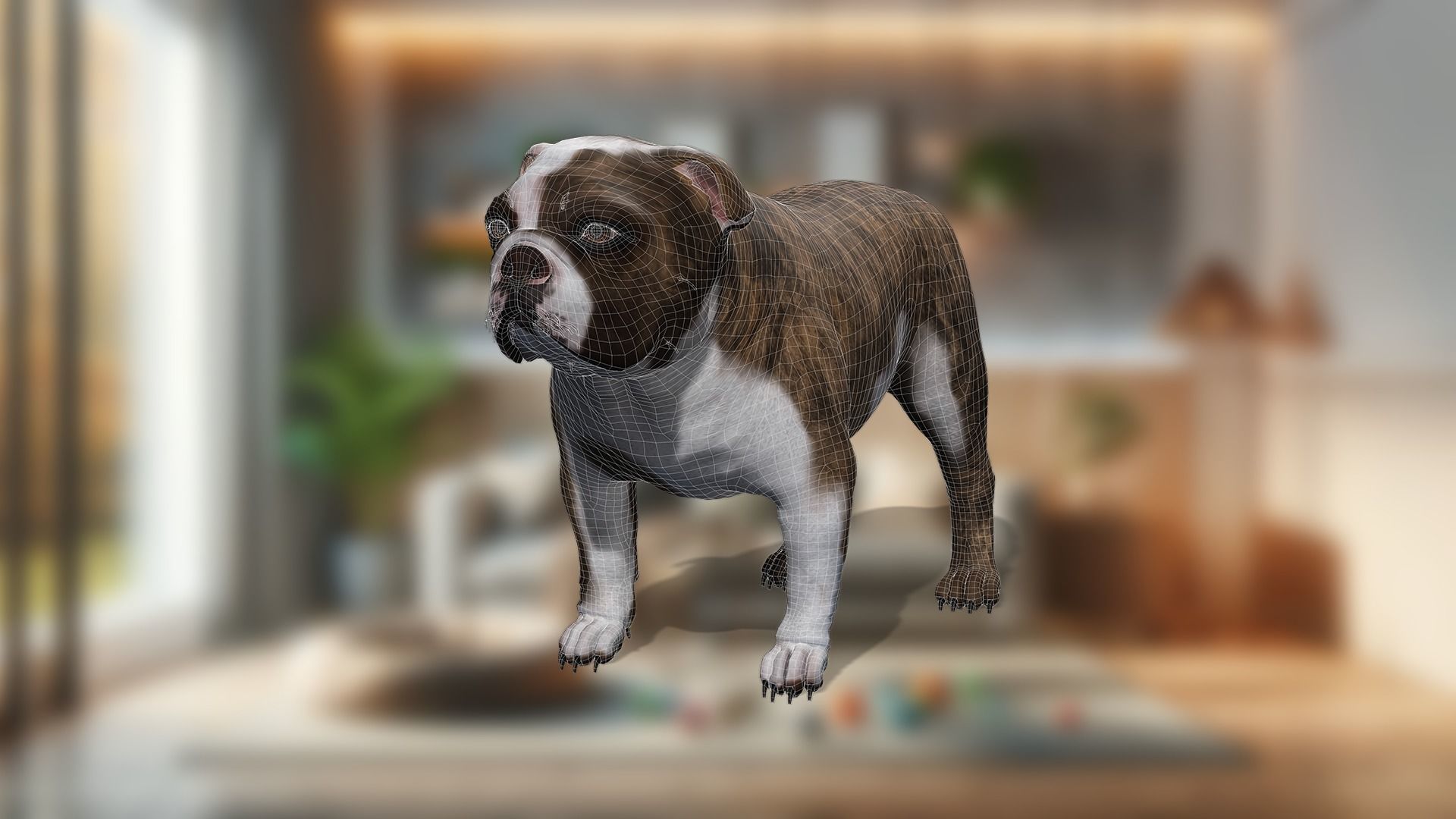 Pug Charming Bulldog French English Bulldog 3D Dog Models Low-poly 3D model_33