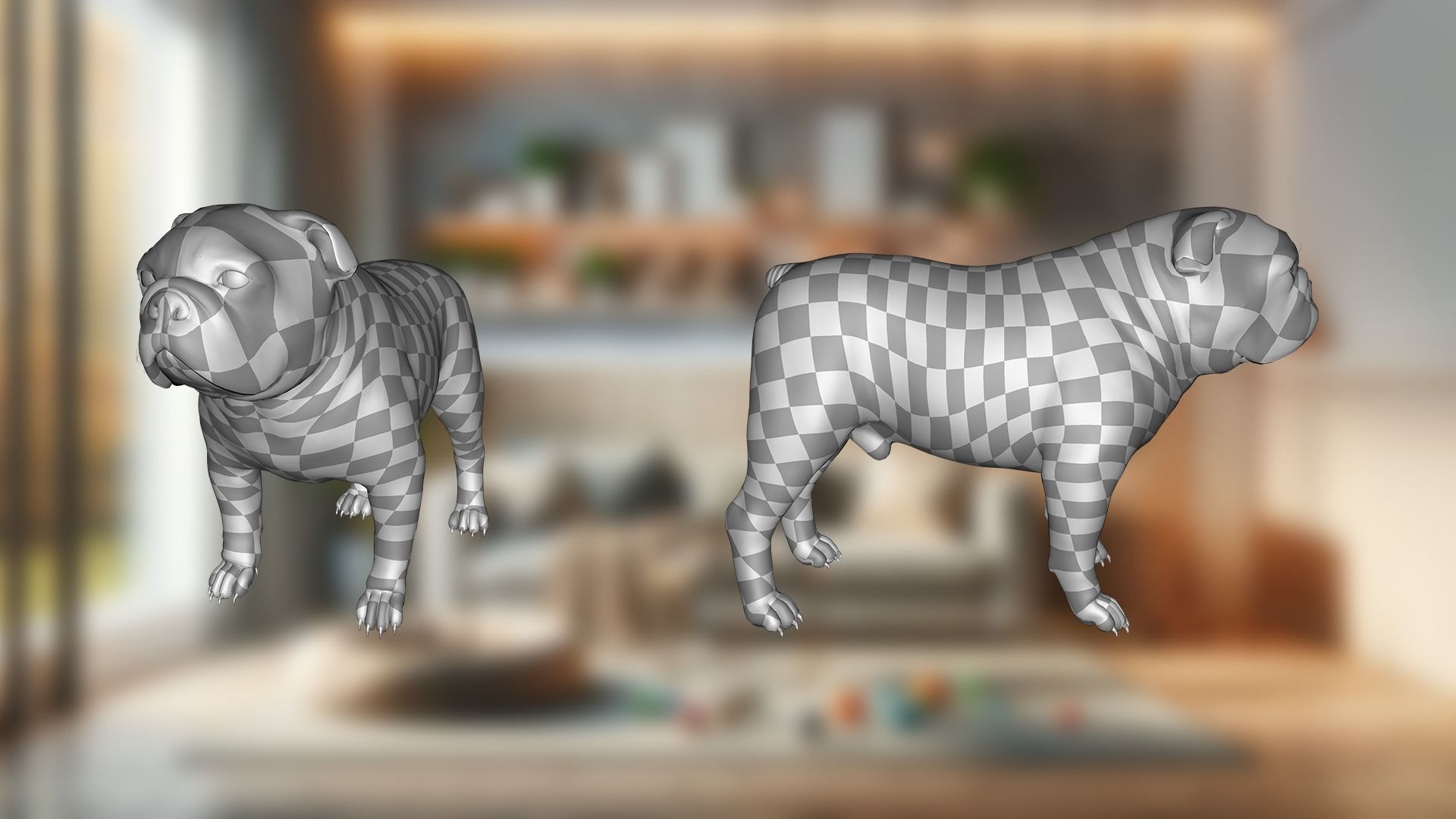 Pug Charming Bulldog French English Bulldog 3D Dog Models Low-poly 3D model_30